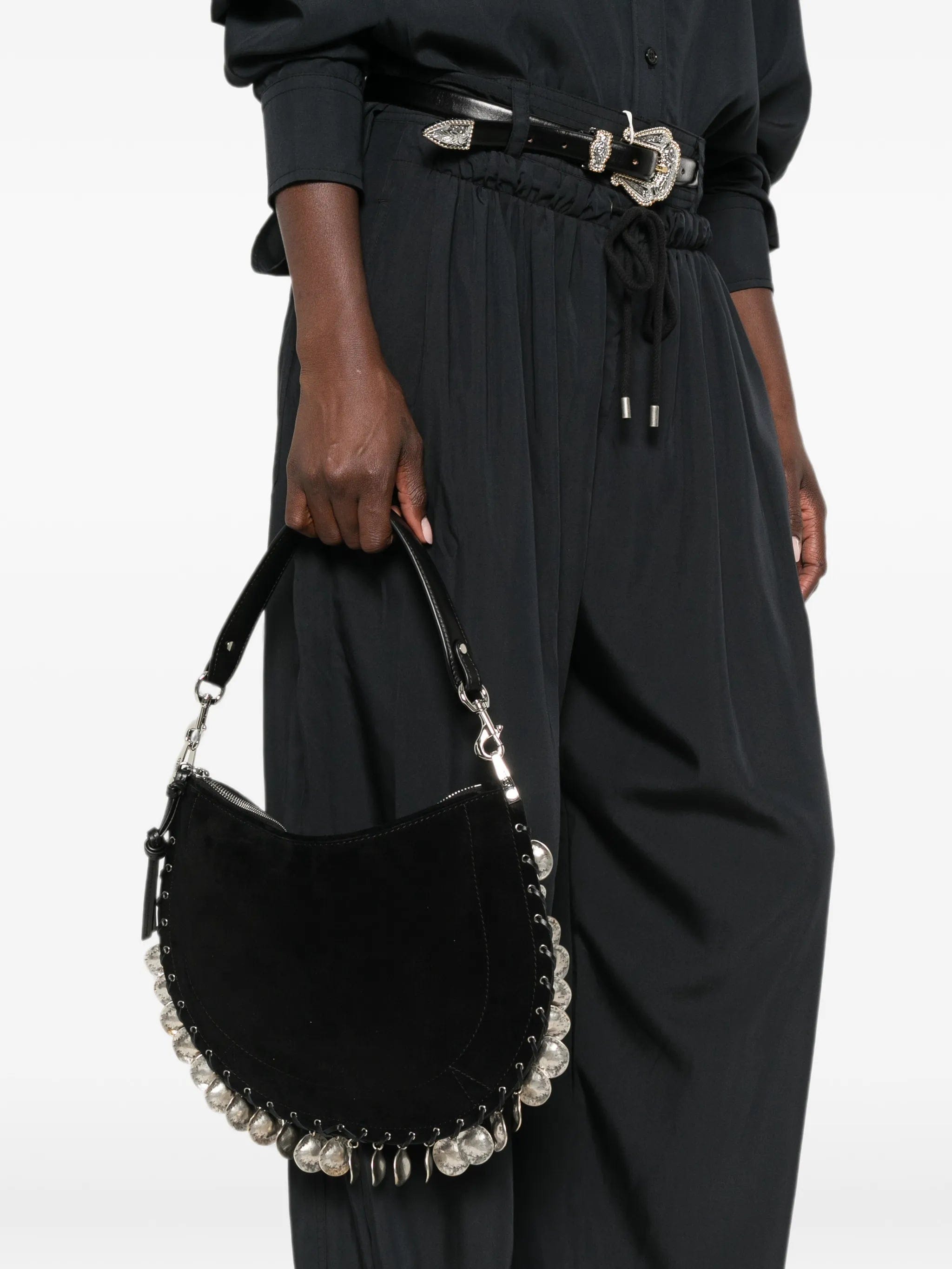 Isabel Marant Oskan coin - embellished suede shoulder bag
