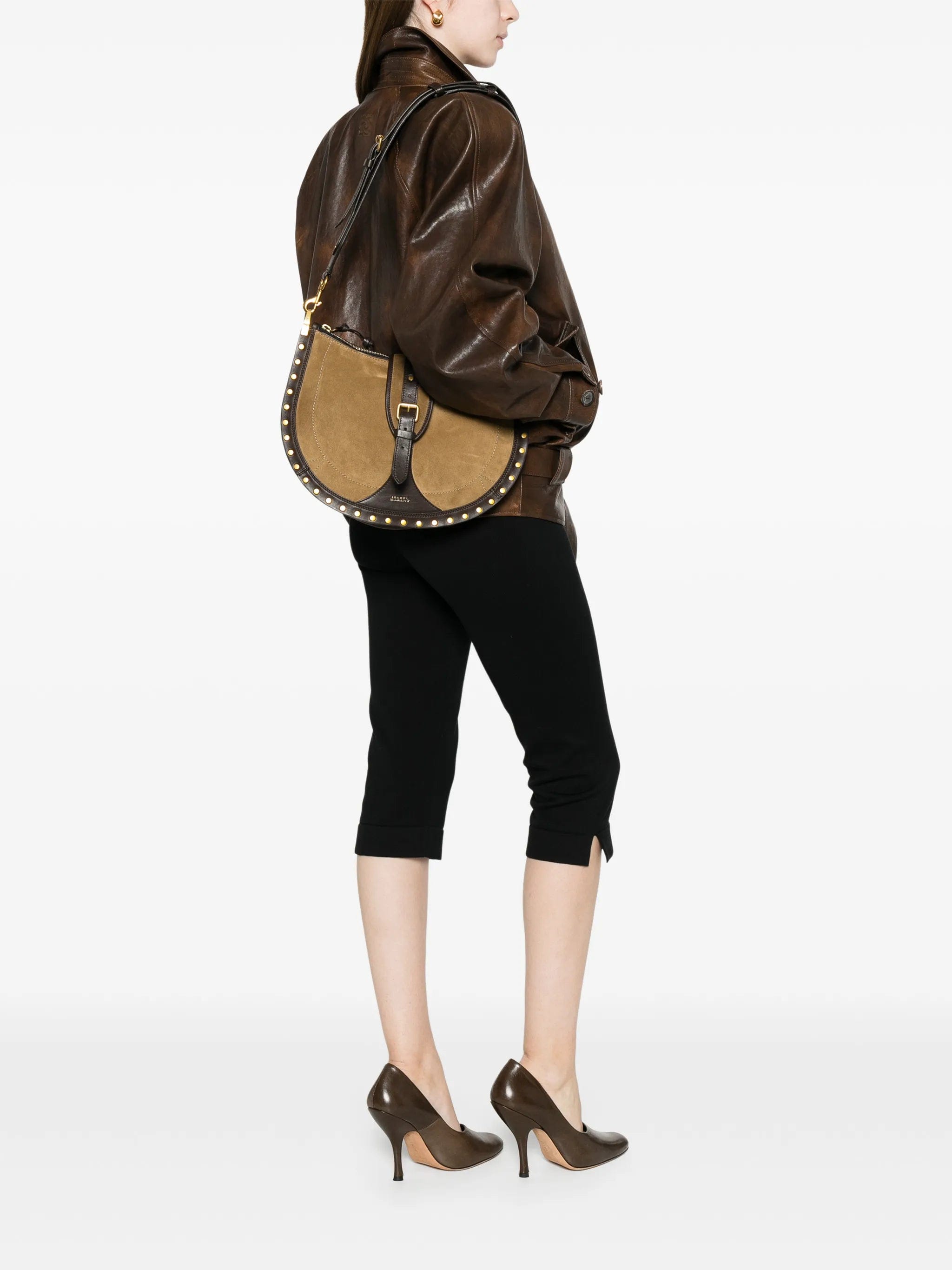 Isabel Marant Oskan buckle leather shoulder bag