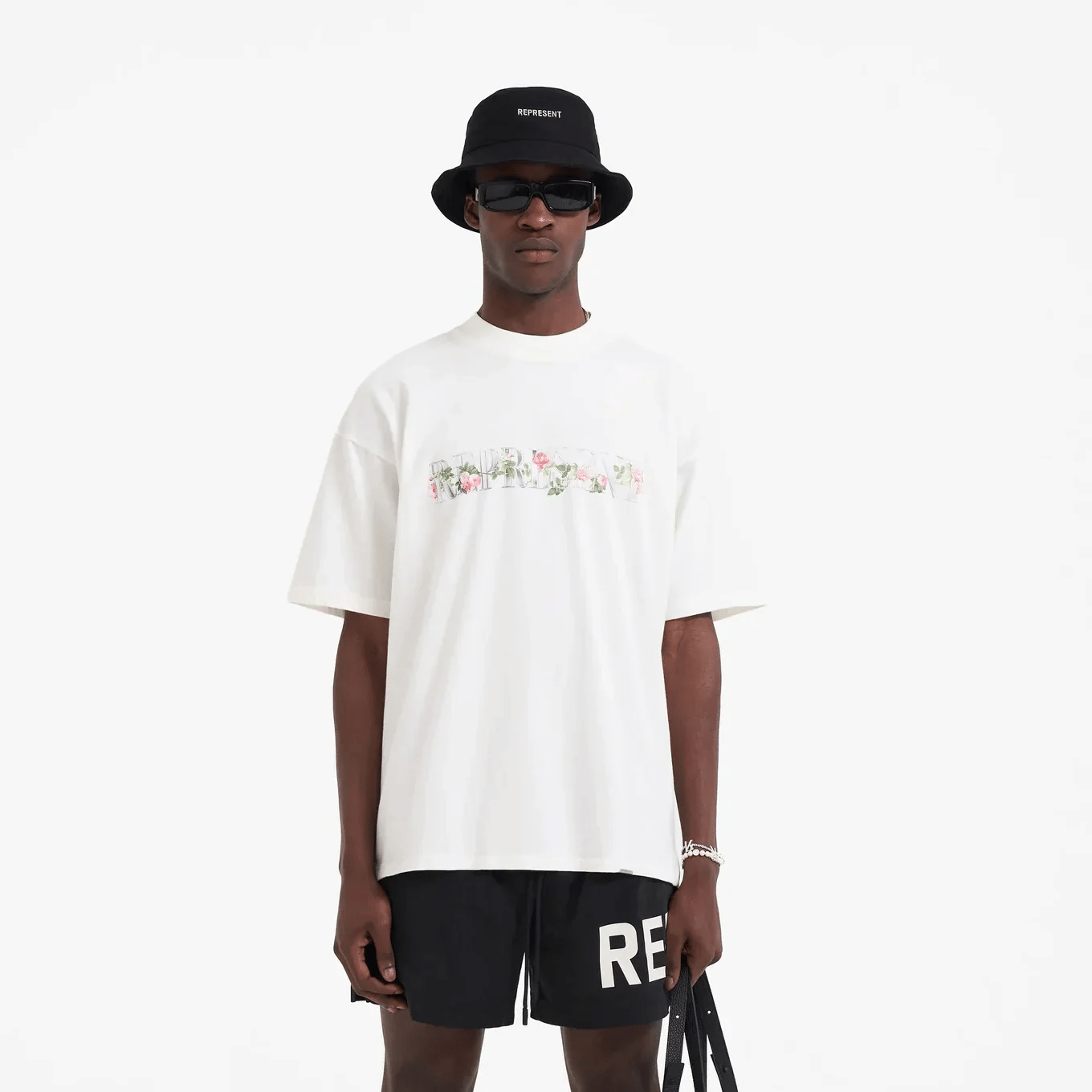Represent Floral T - Shirt Flat White