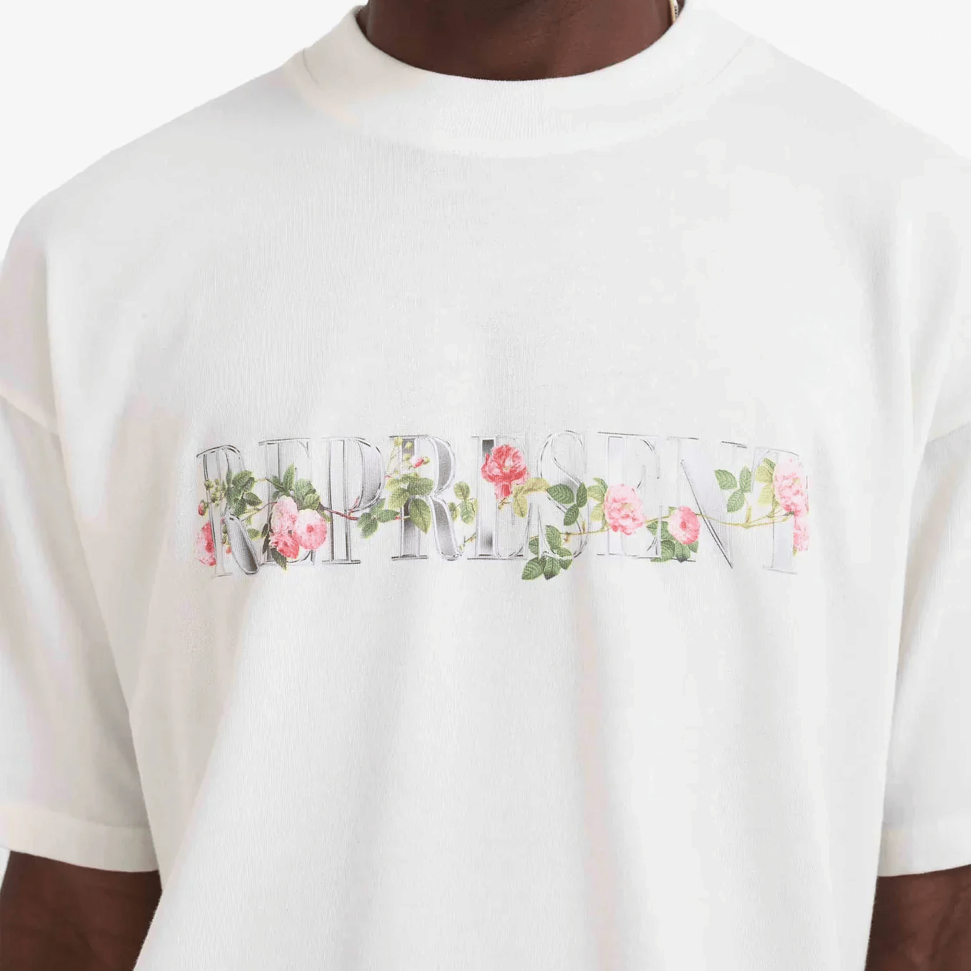 Represent Floral T - Shirt Flat White