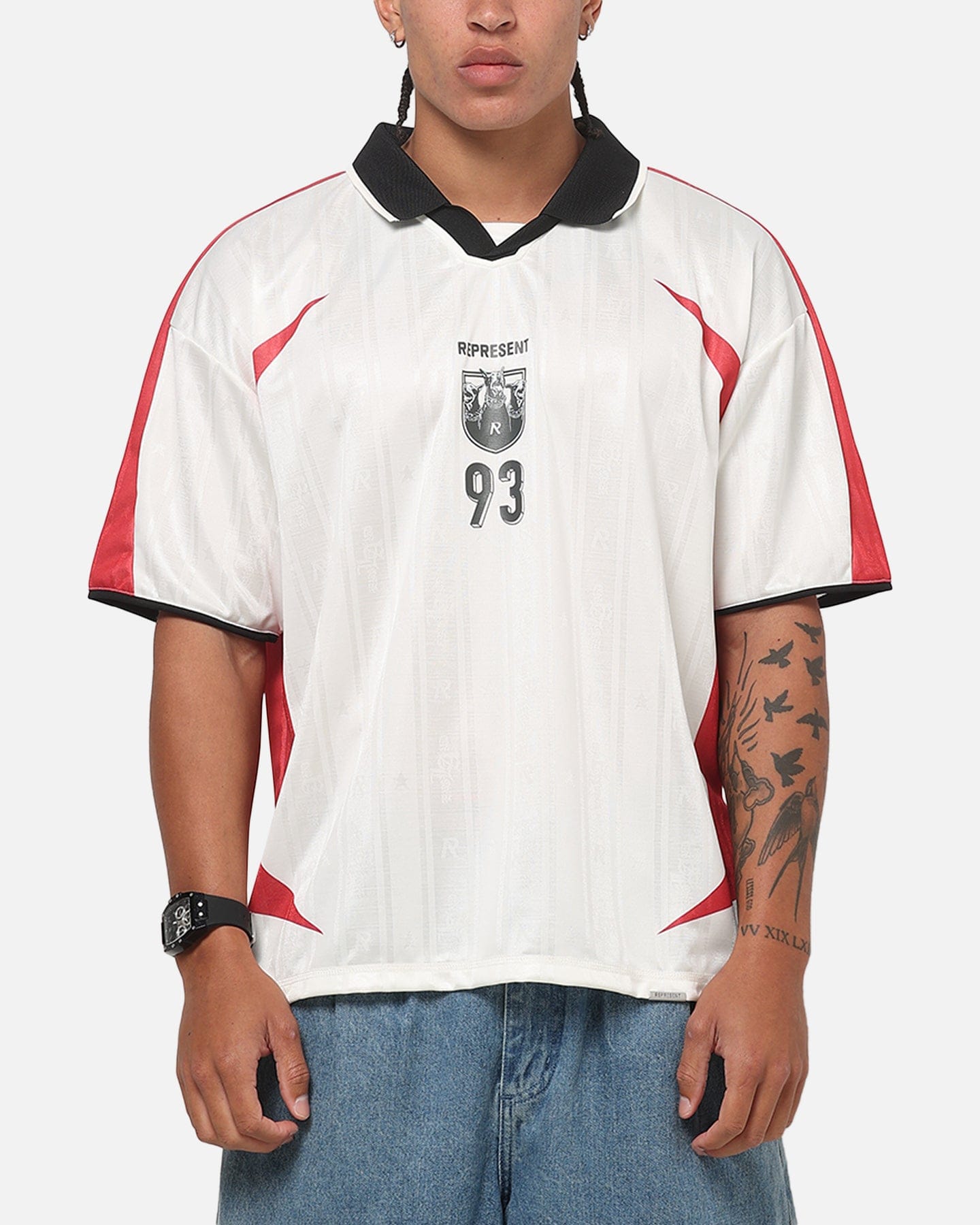 Represent Spike Football Top Flat White