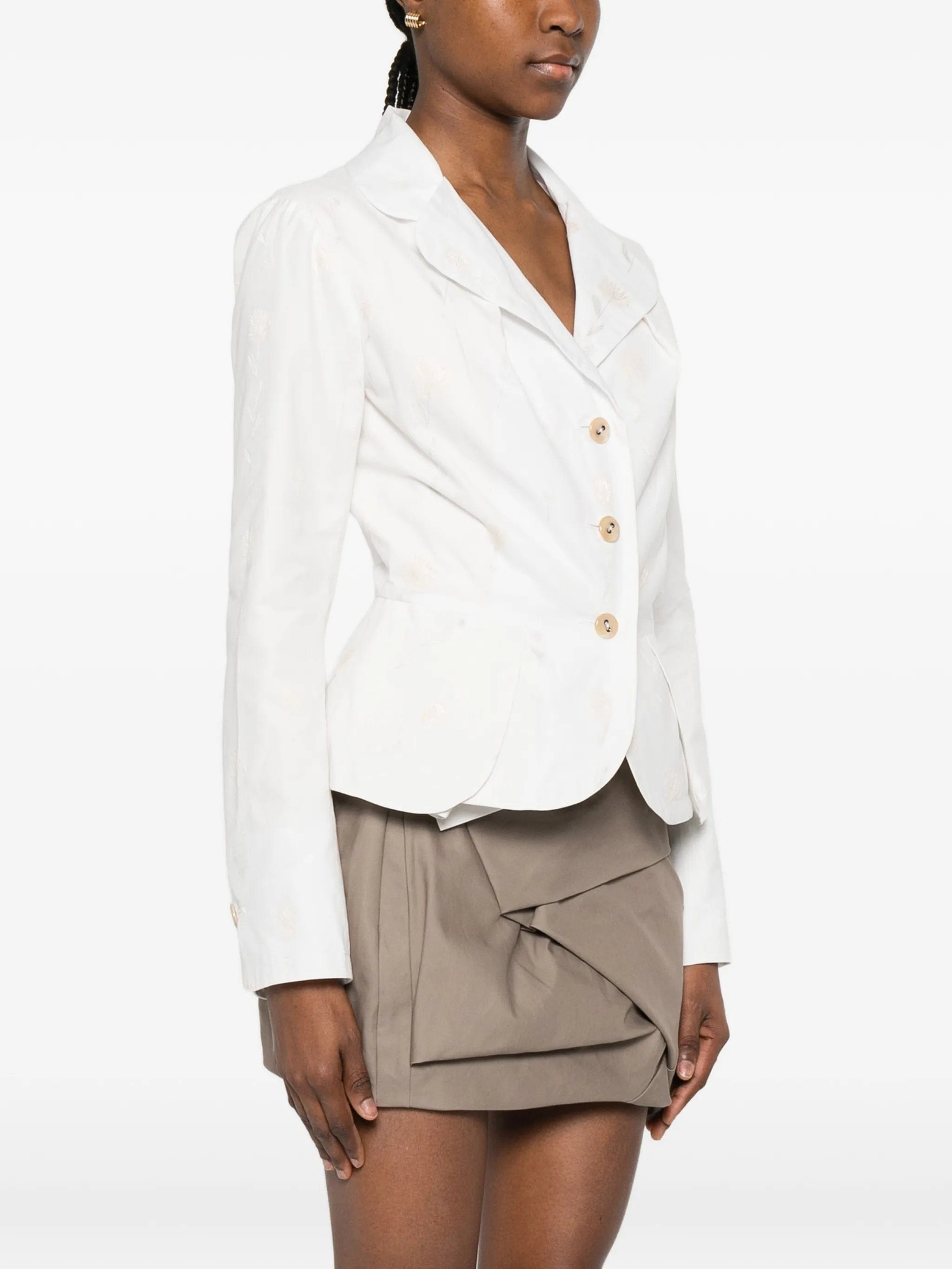 Vivienne Westwood embroidered - flower button jacket