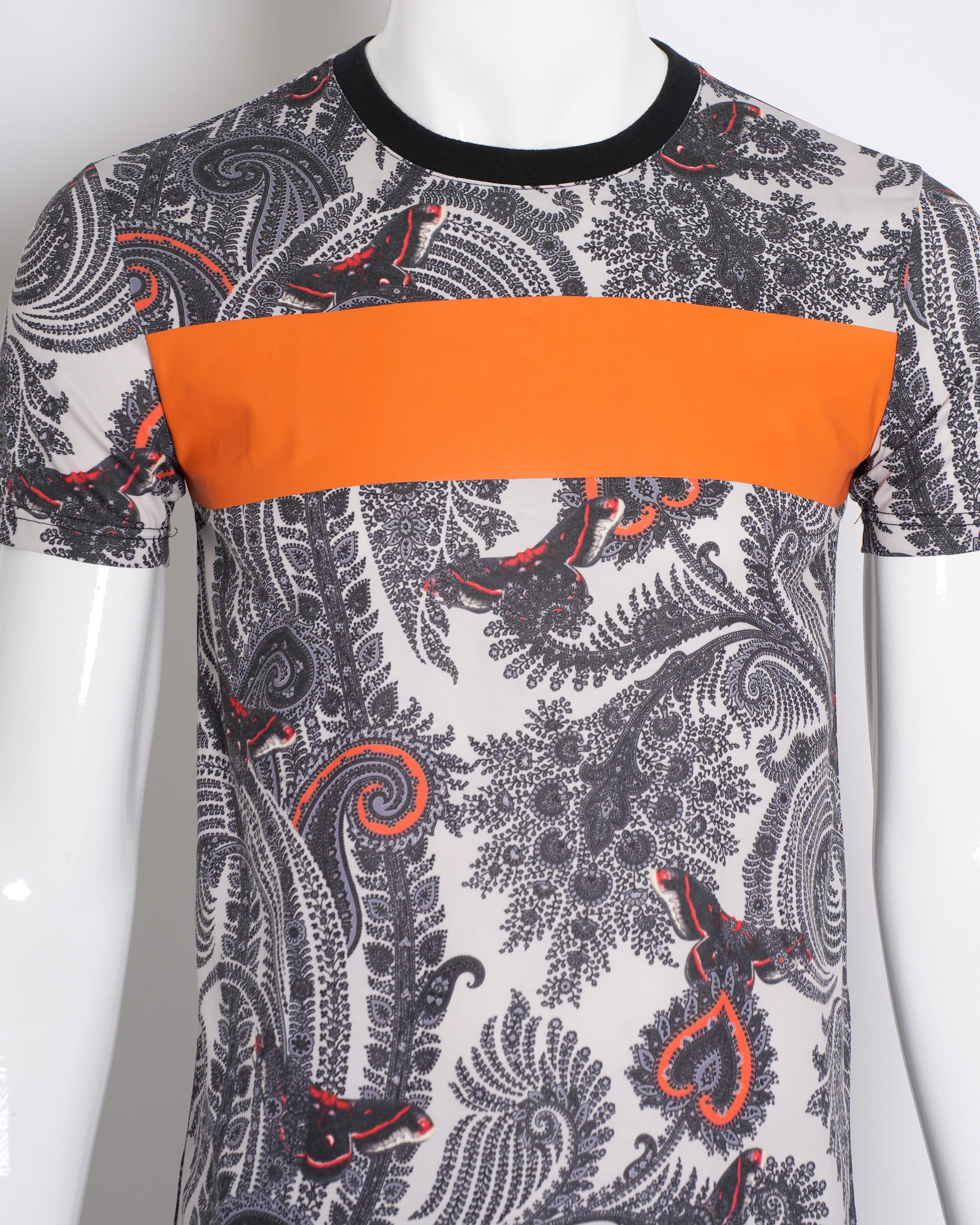 Givenchy New Givenchy Paisley Print Cotton Crew Neck Half Sleeve T - Shirt