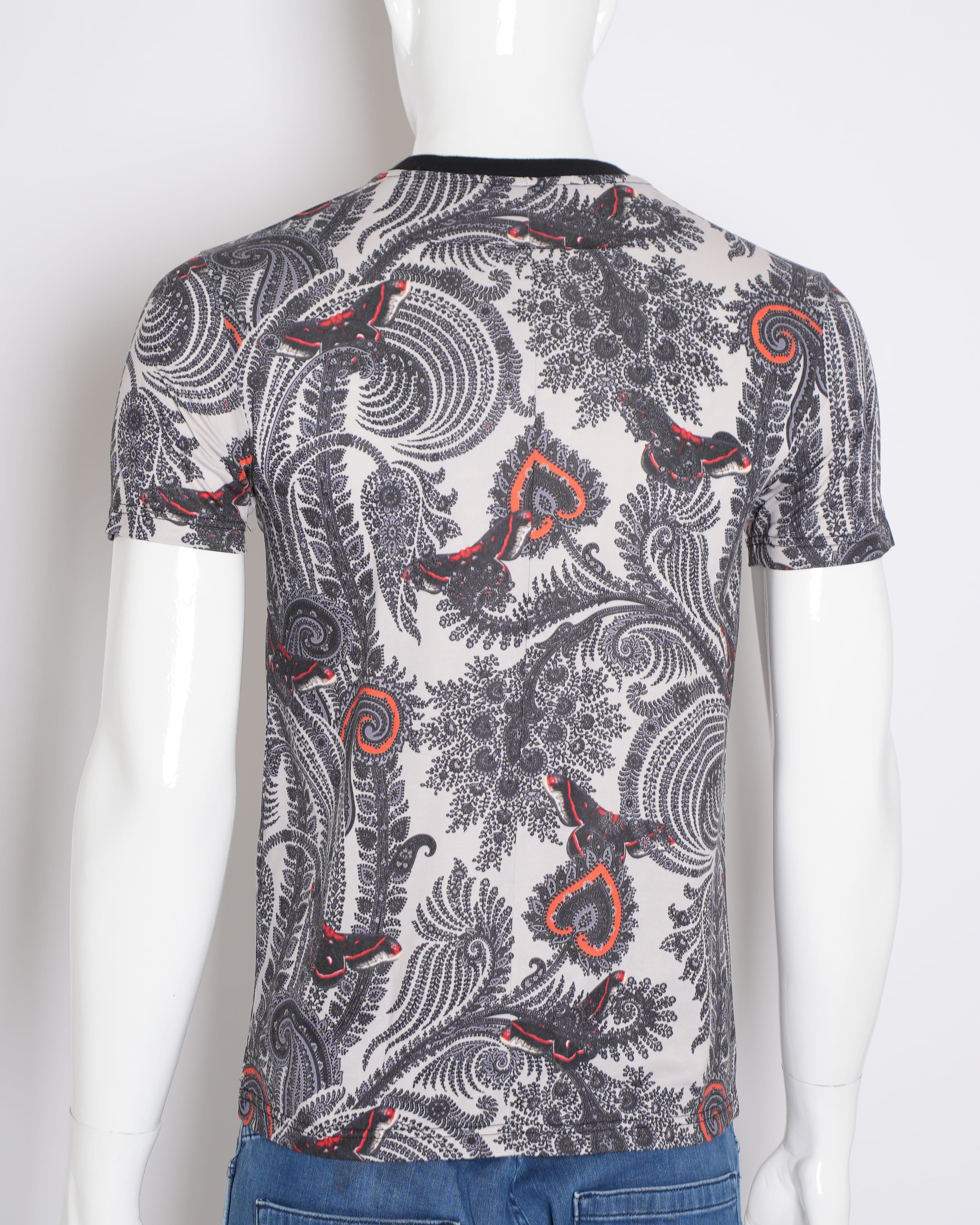 Givenchy New Givenchy Paisley Print Cotton Crew Neck Half Sleeve T - Shirt