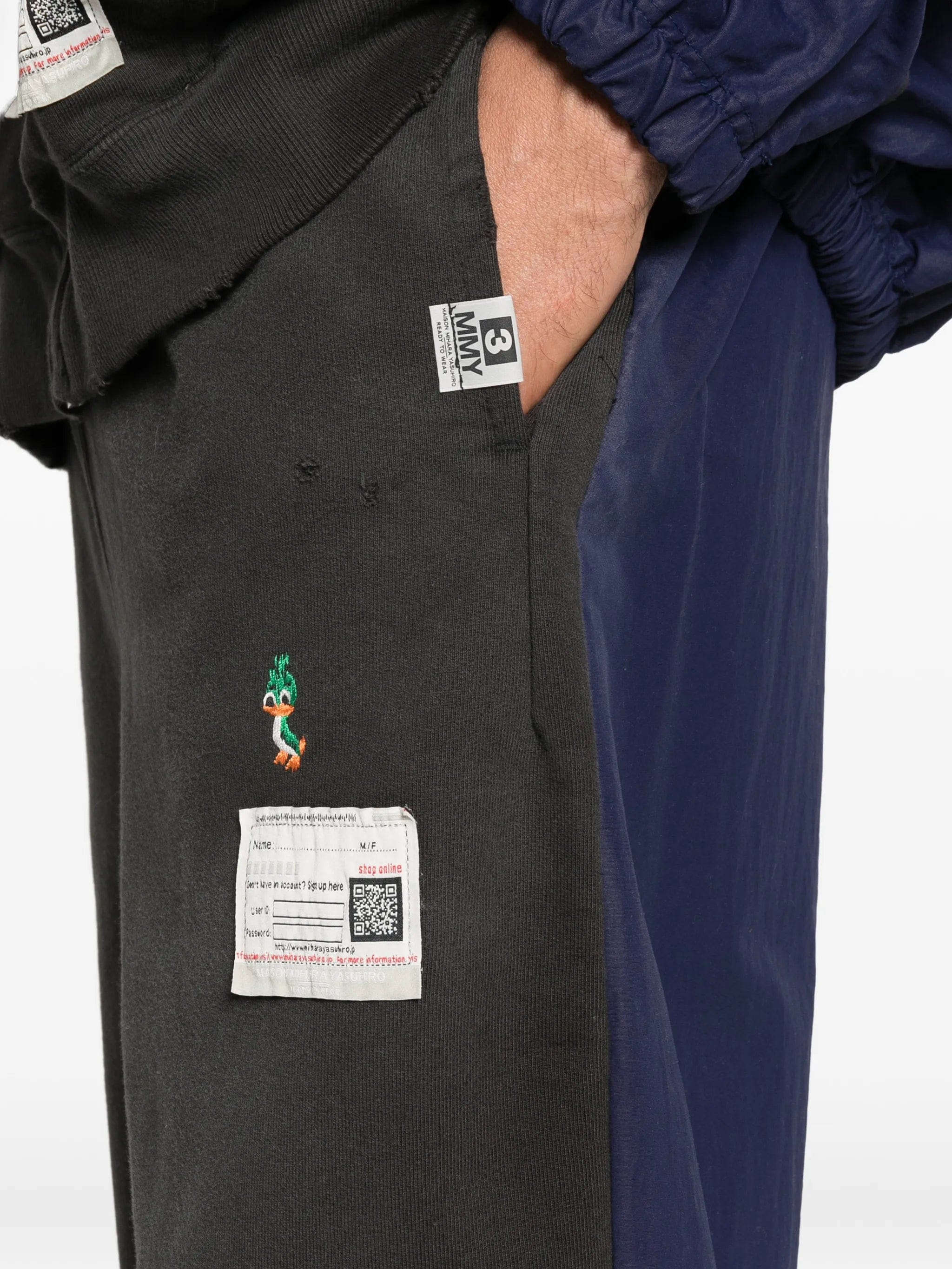 Maison Mihara Yasuhiro patch - detail track pants