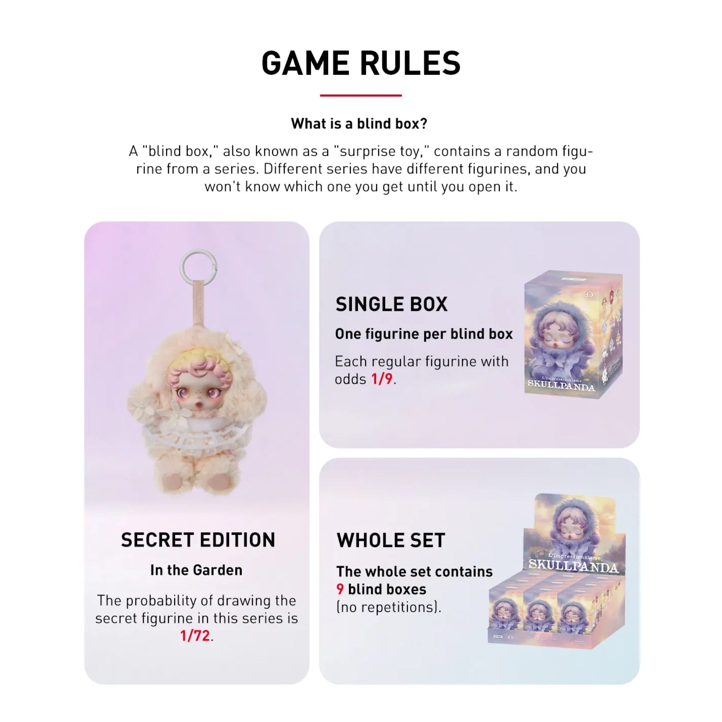 Pop Mart SKULLPANDA L'impressionnisme Series Plush Pendant Blind Box
