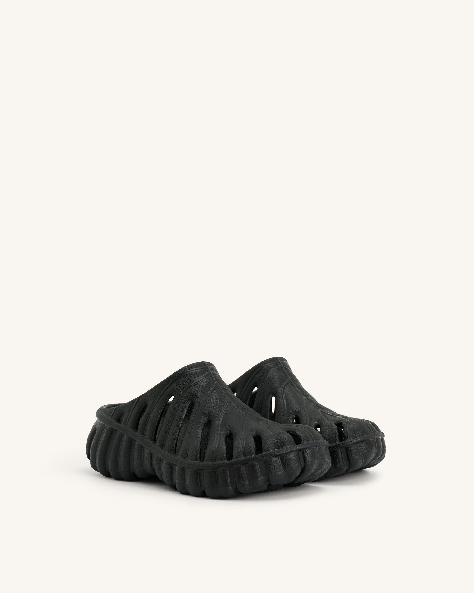 Jw Pei Tara Leaf Platform Clog Black