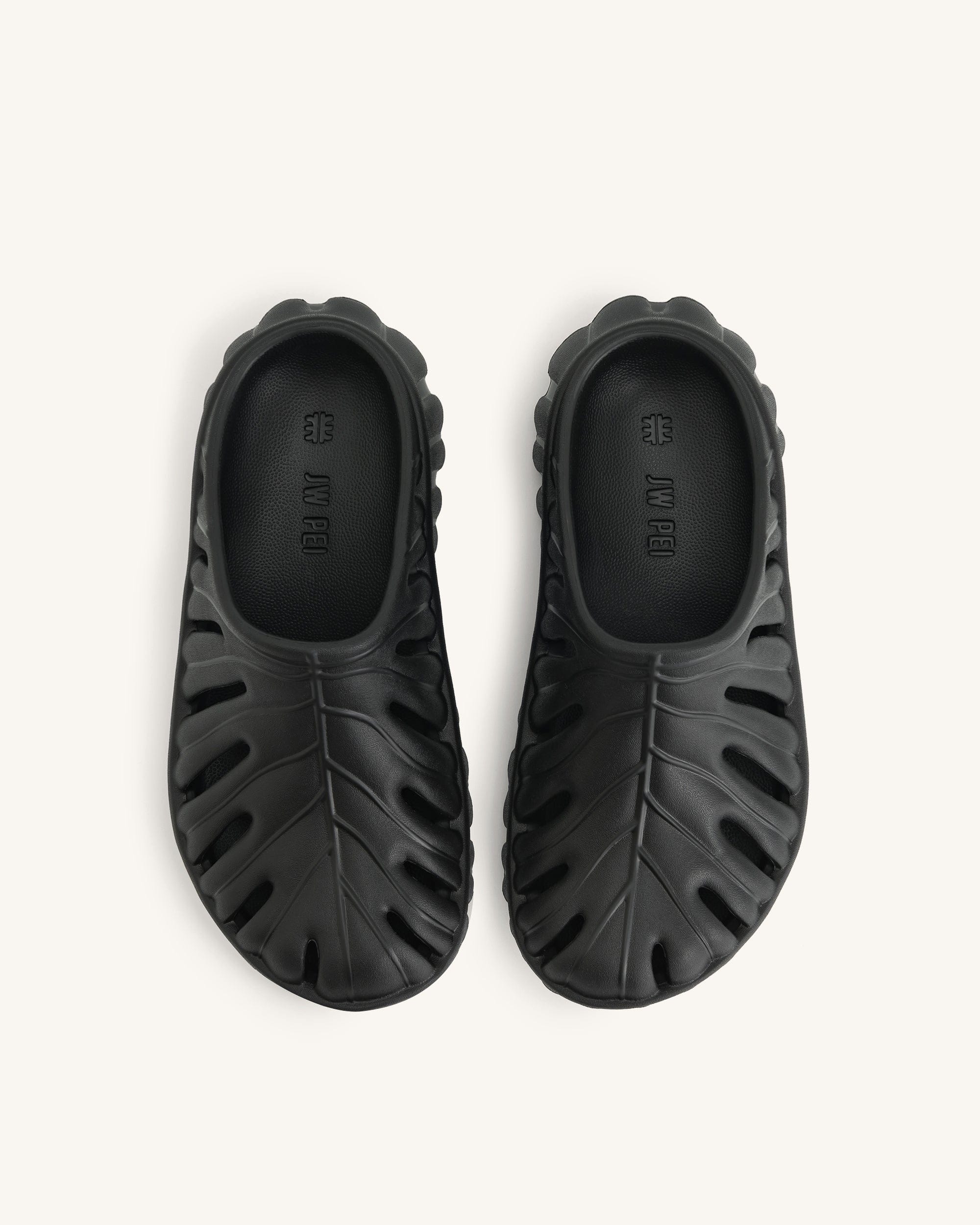 Jw Pei Tara Leaf Platform Clog Black