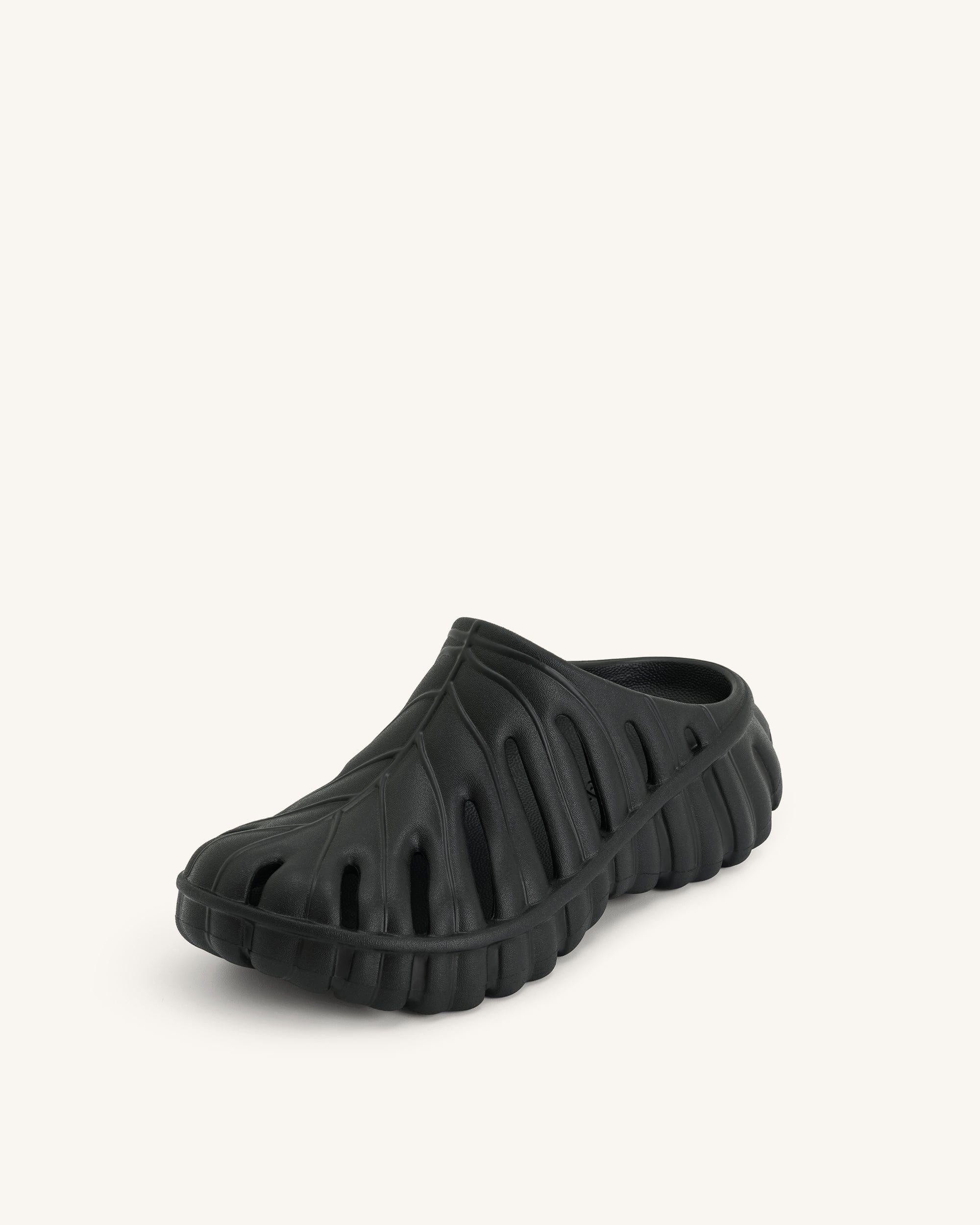 Jw Pei Tara Leaf Platform Clog Black