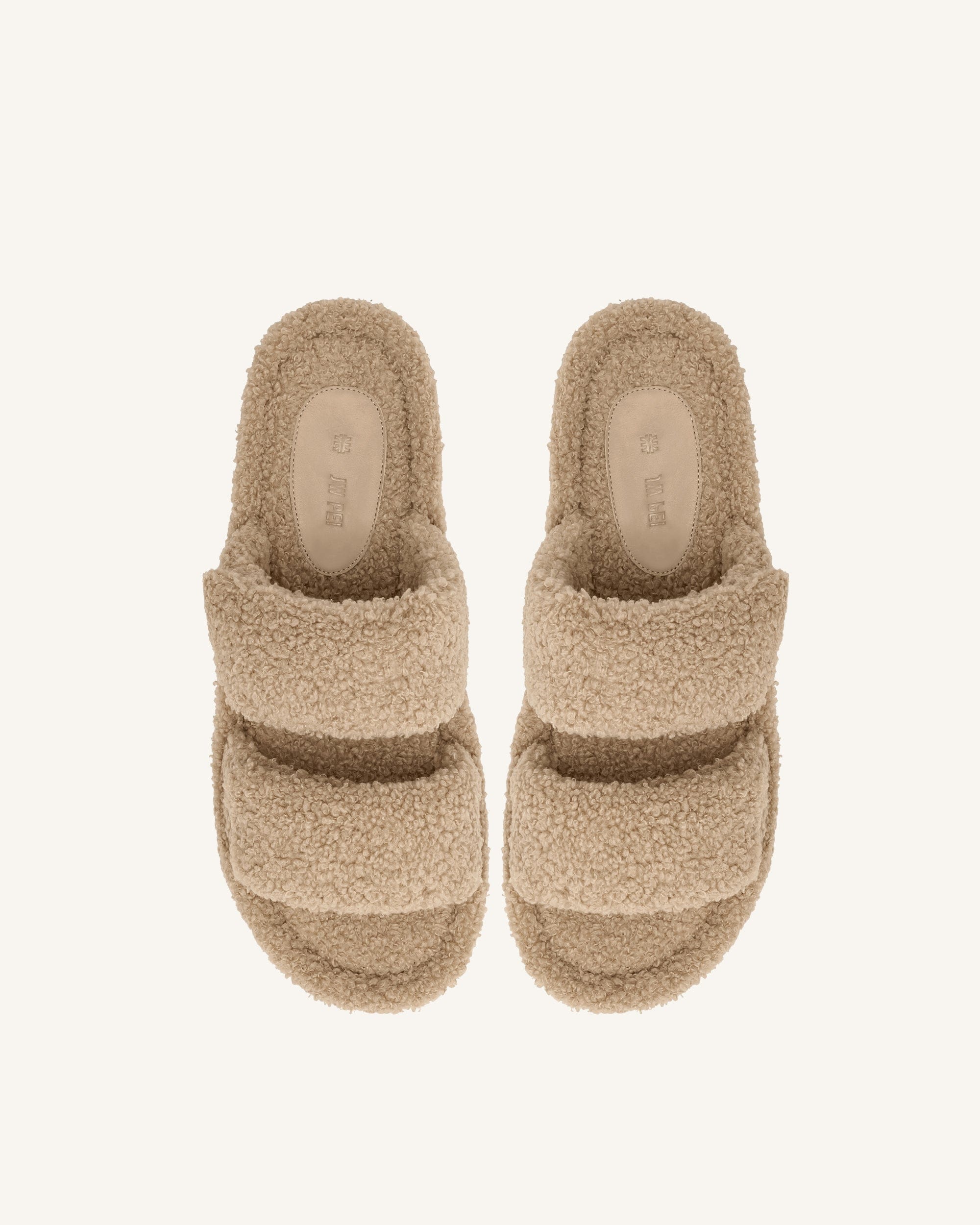 Jw Pei Lexi Faux Fur Platform Sandal Beige