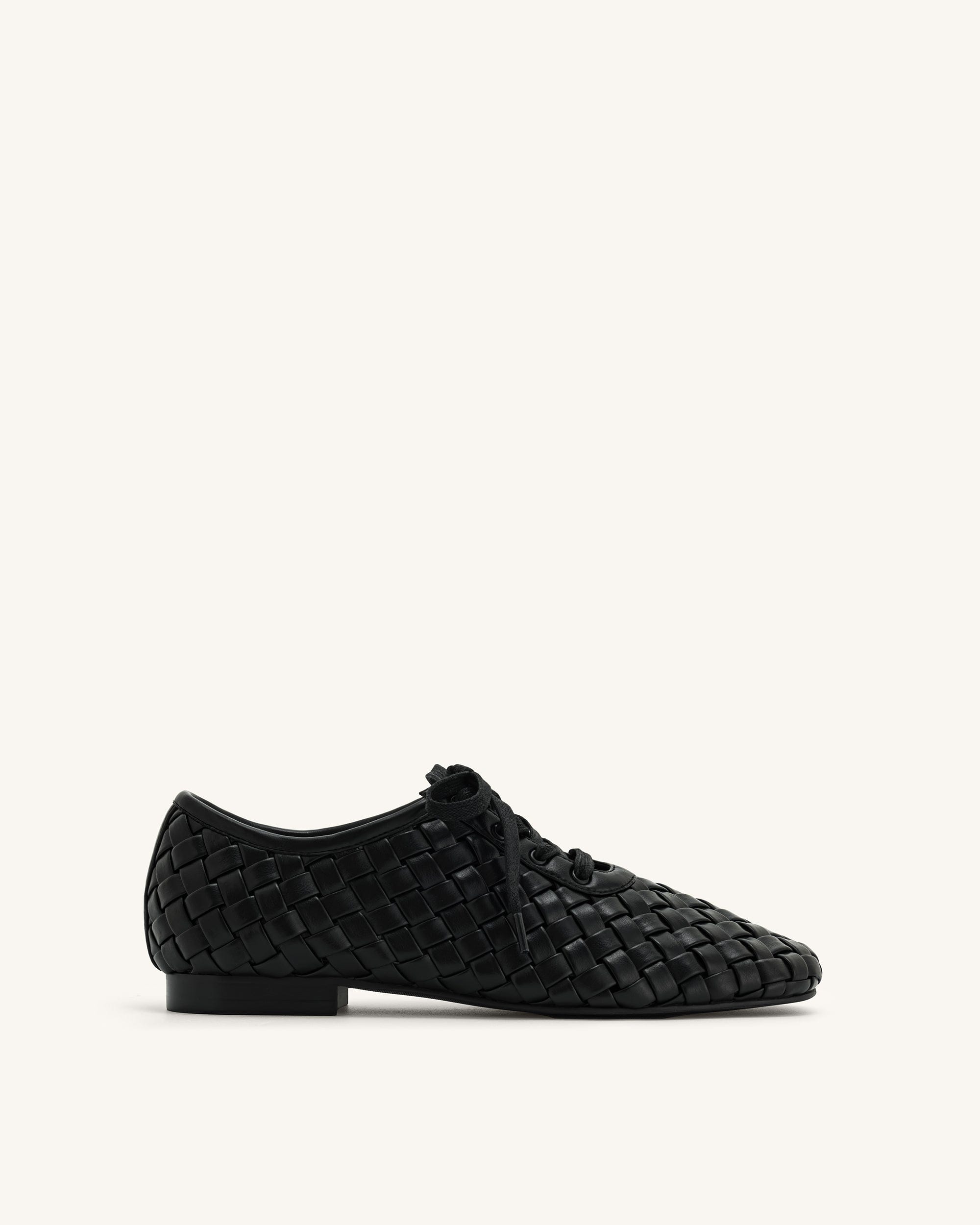 Jw Pei Kayla Weave Strap Flat Shoes Black