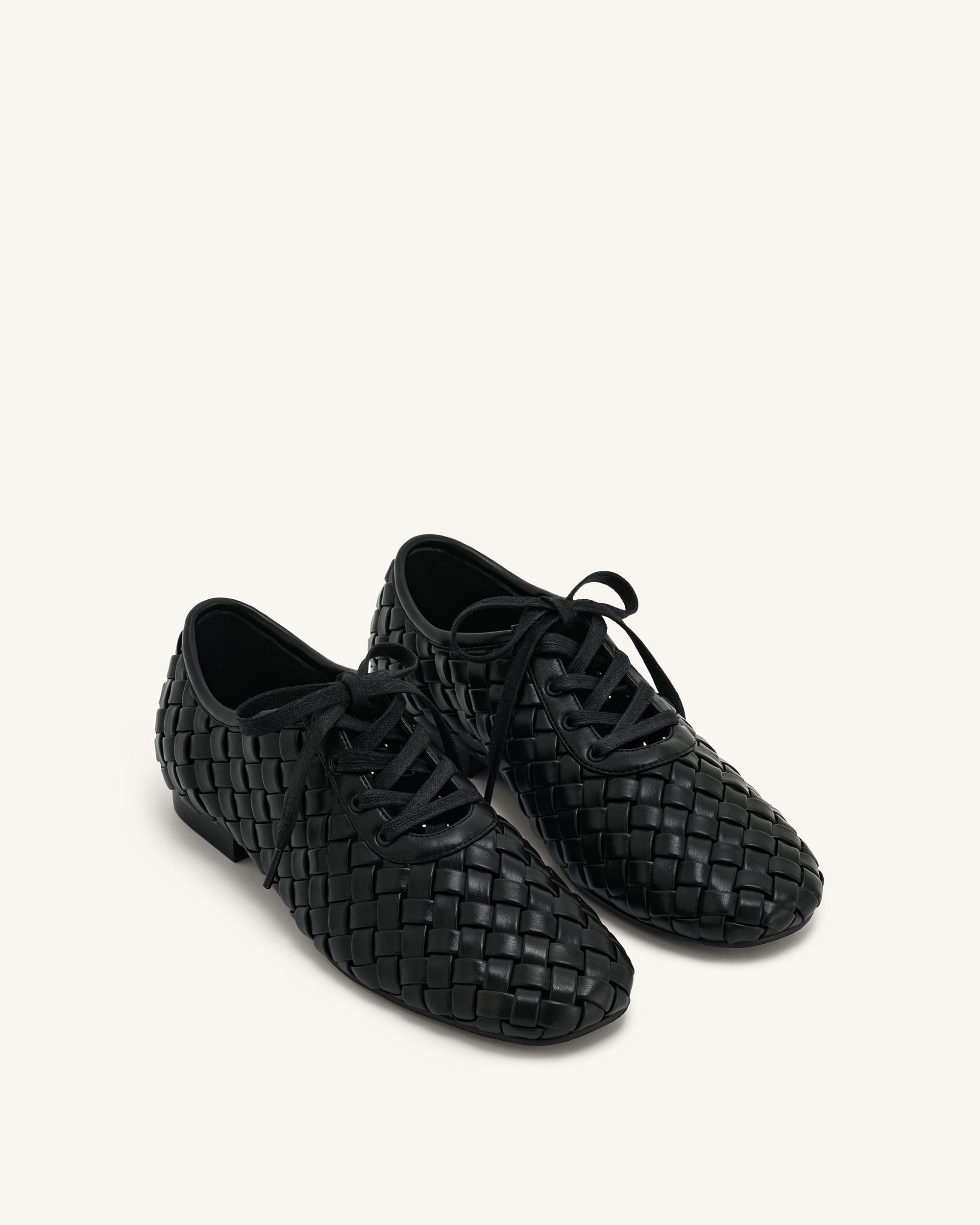 Jw Pei Kayla Weave Strap Flat Shoes Black