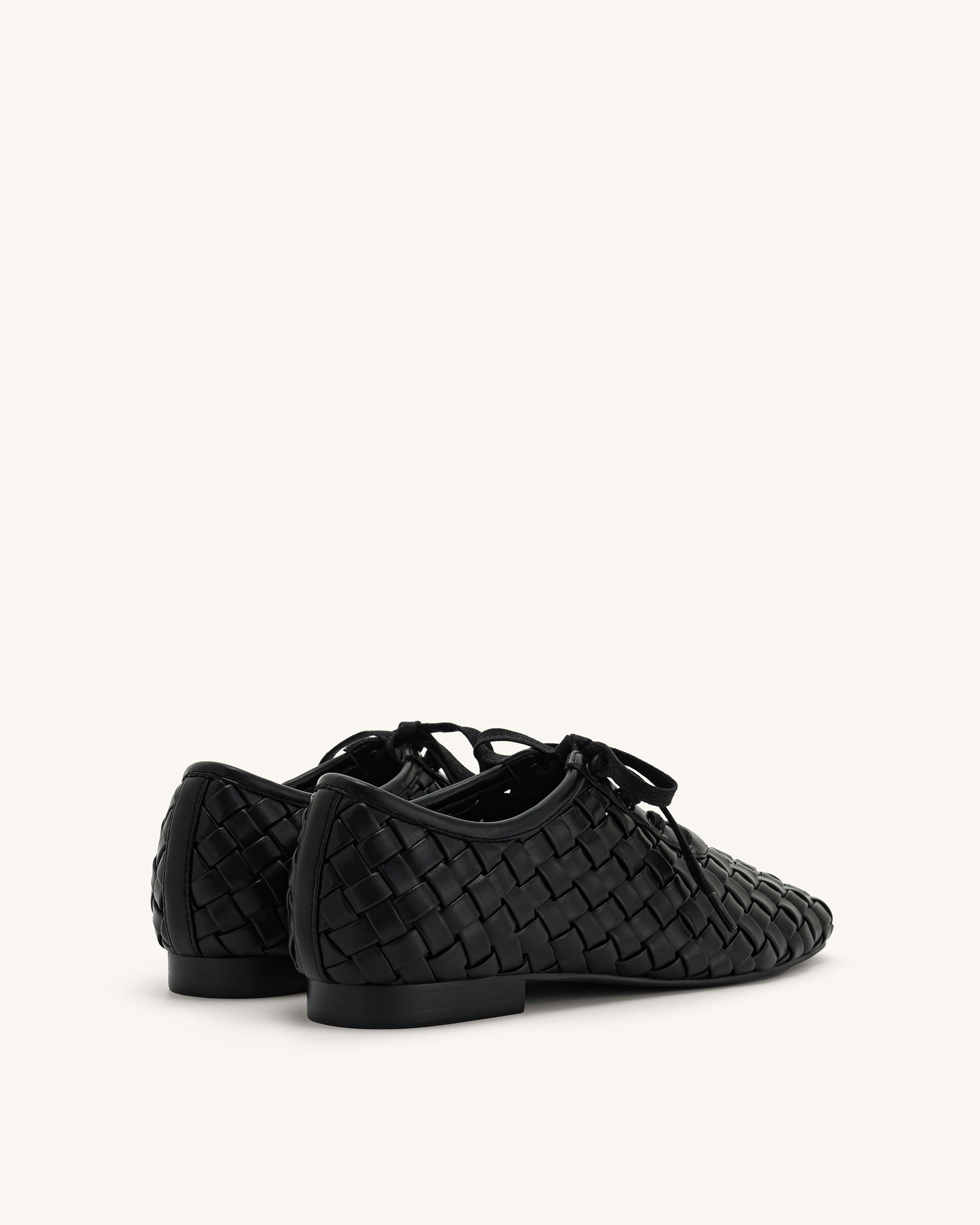 Jw Pei Kayla Weave Strap Flat Shoes Black