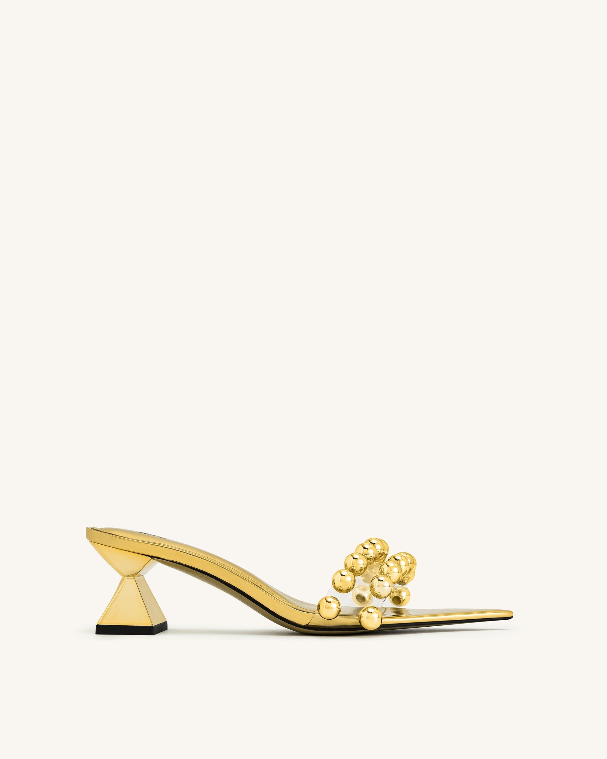 Jw Pei Gianna Beaded Strap Mules Gold