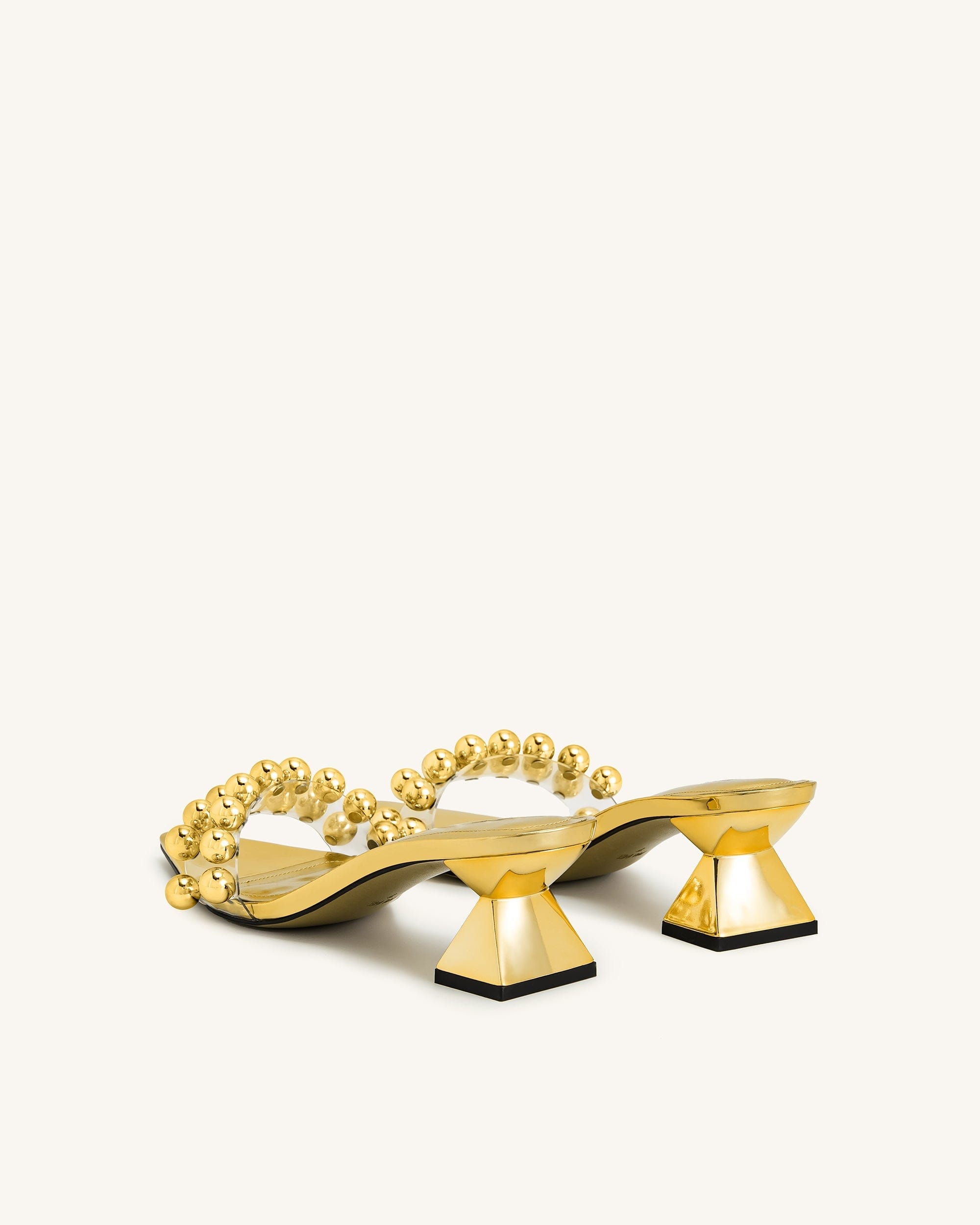 Jw Pei Gianna Beaded Strap Mules Gold