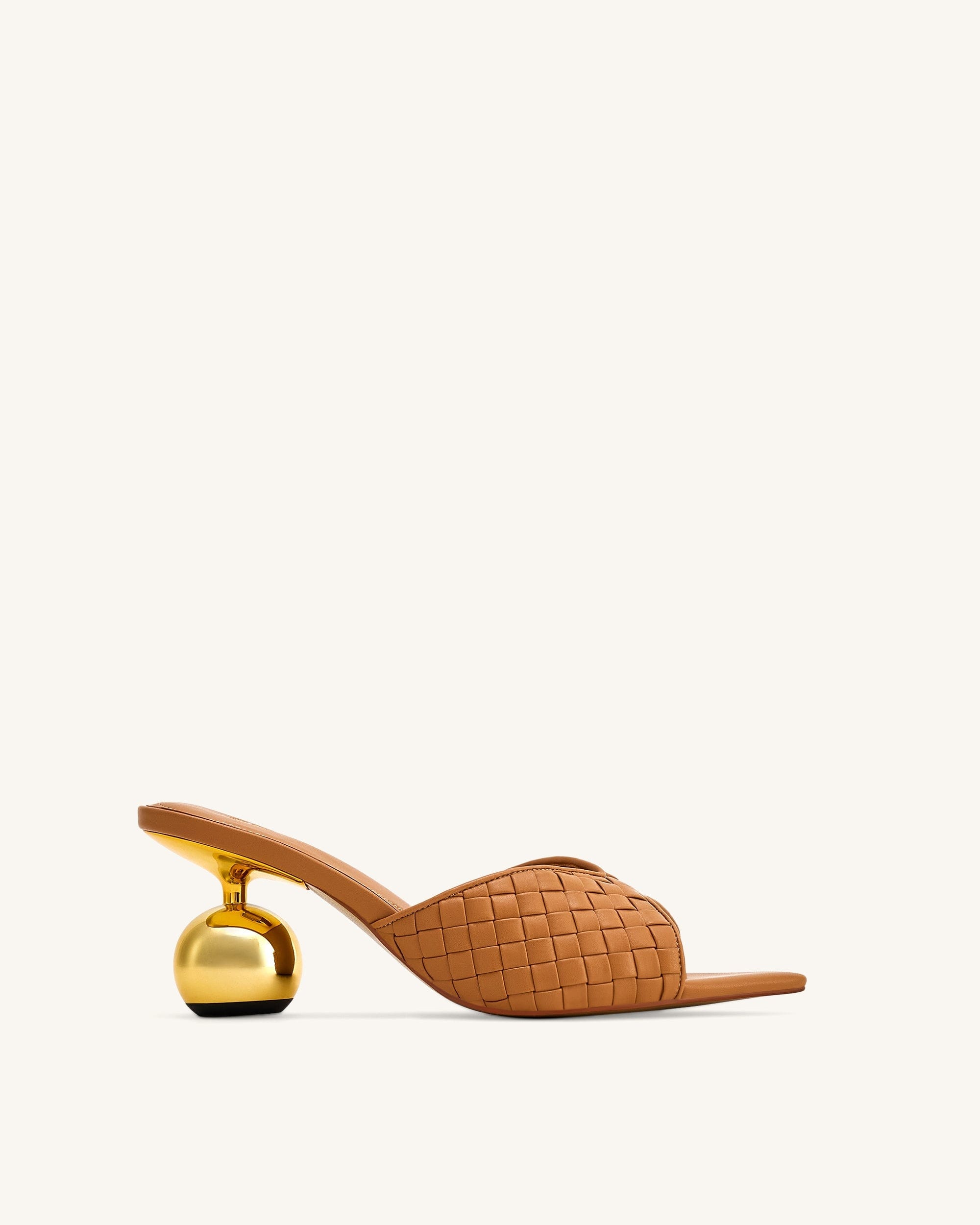 Jw Pei Ellie Braided Sphere Heel Mules Khaki