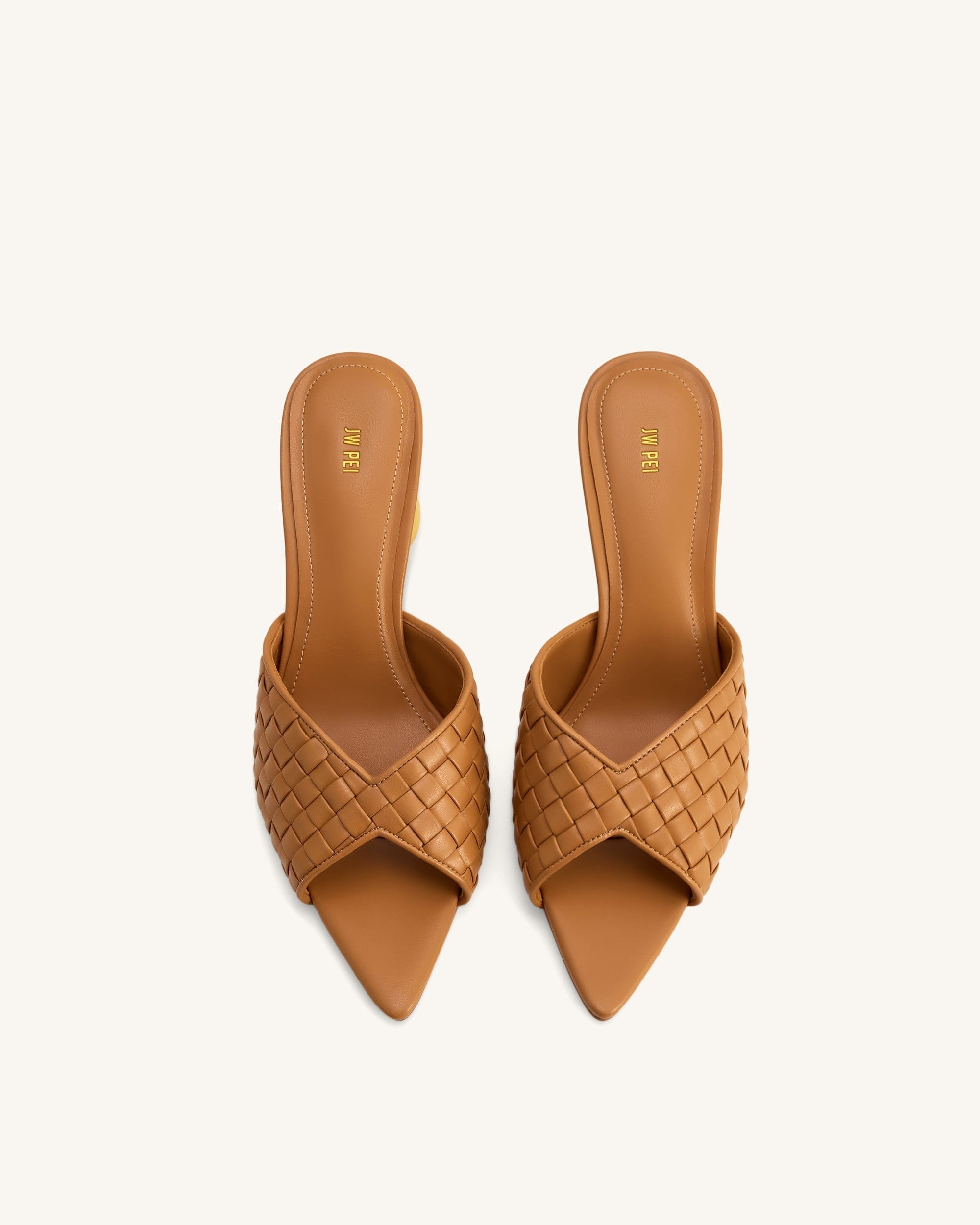 Jw Pei Ellie Braided Sphere Heel Mules Khaki