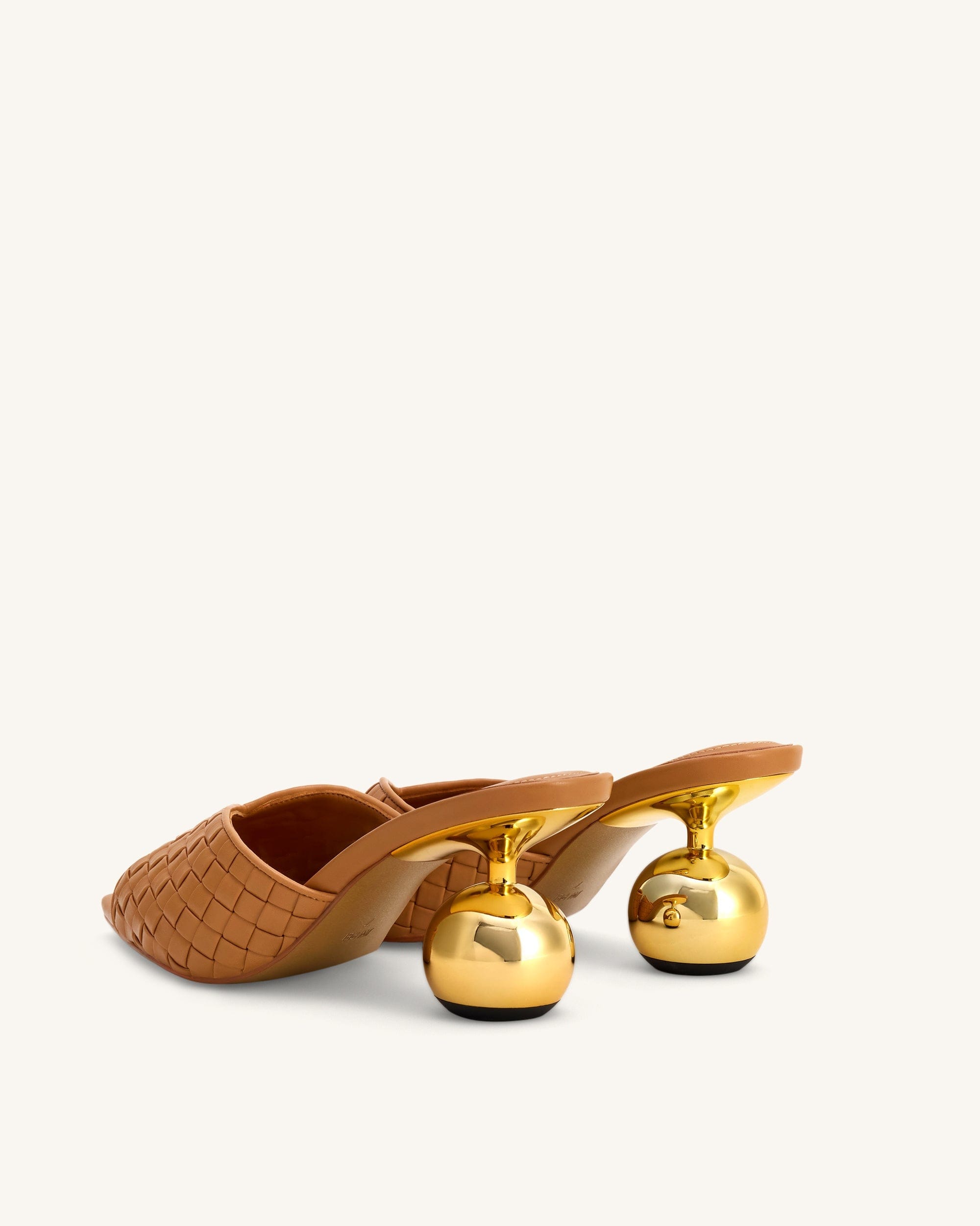 Jw Pei Ellie Braided Sphere Heel Mules Khaki