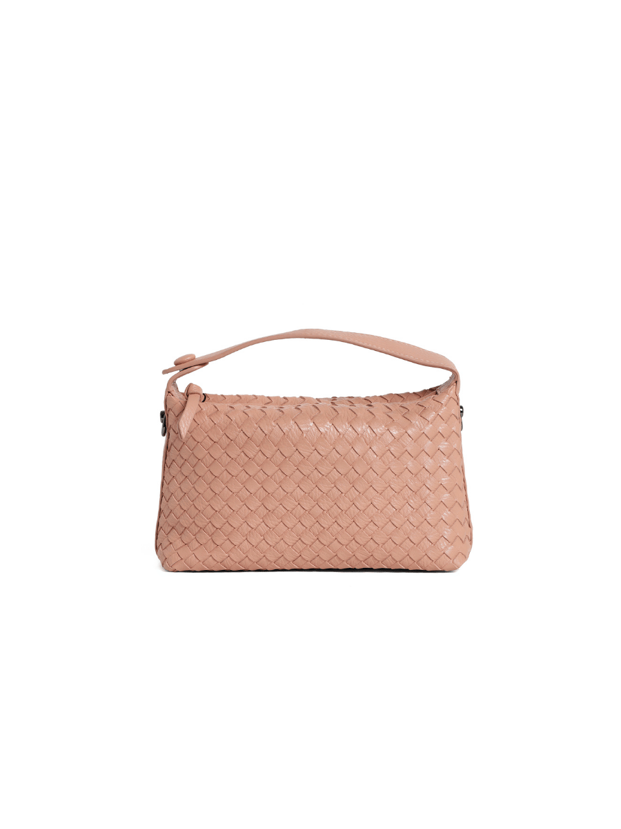 Favori Fero - Ladies Woven Handbag, Faux Leather | Blush Pink