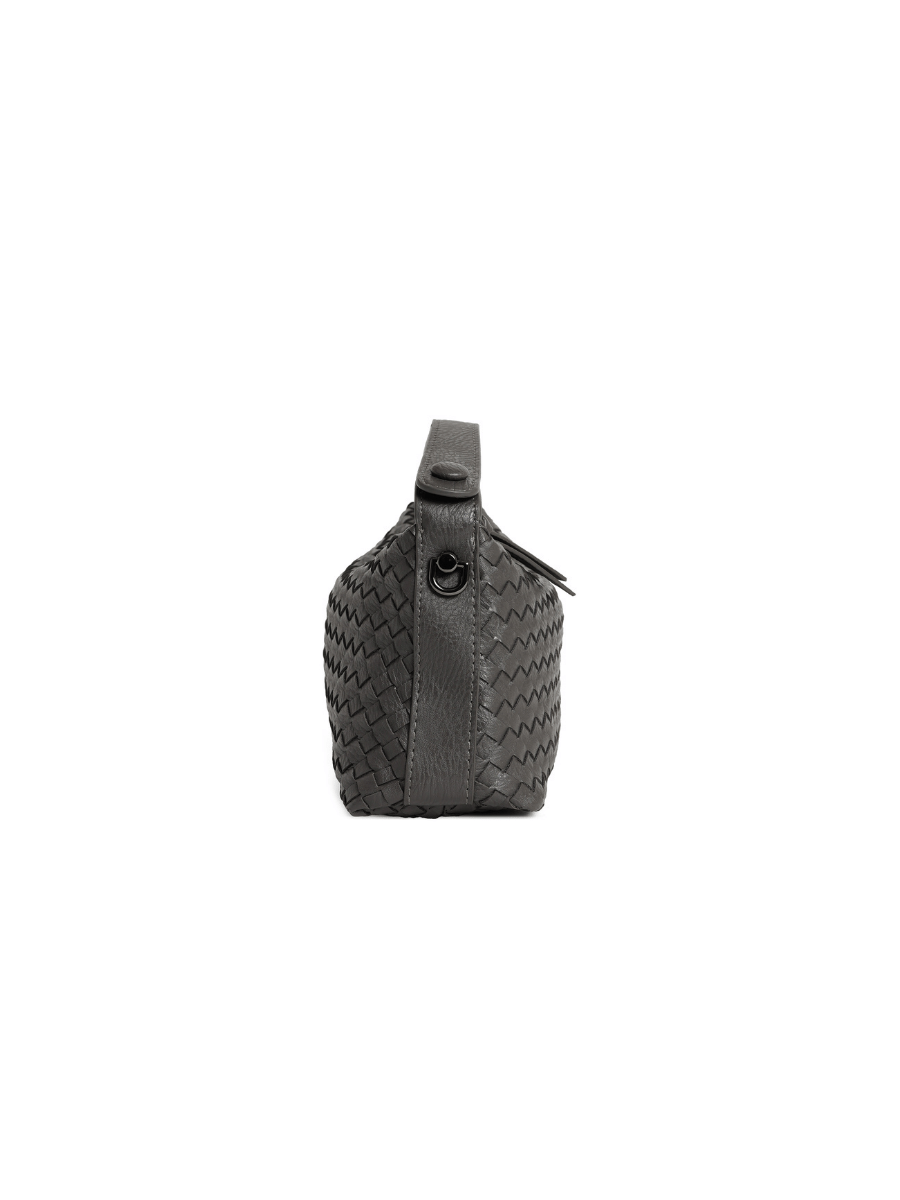 Favori Fero - Ladies Woven Handbag, Faux Leather | Dark Grey