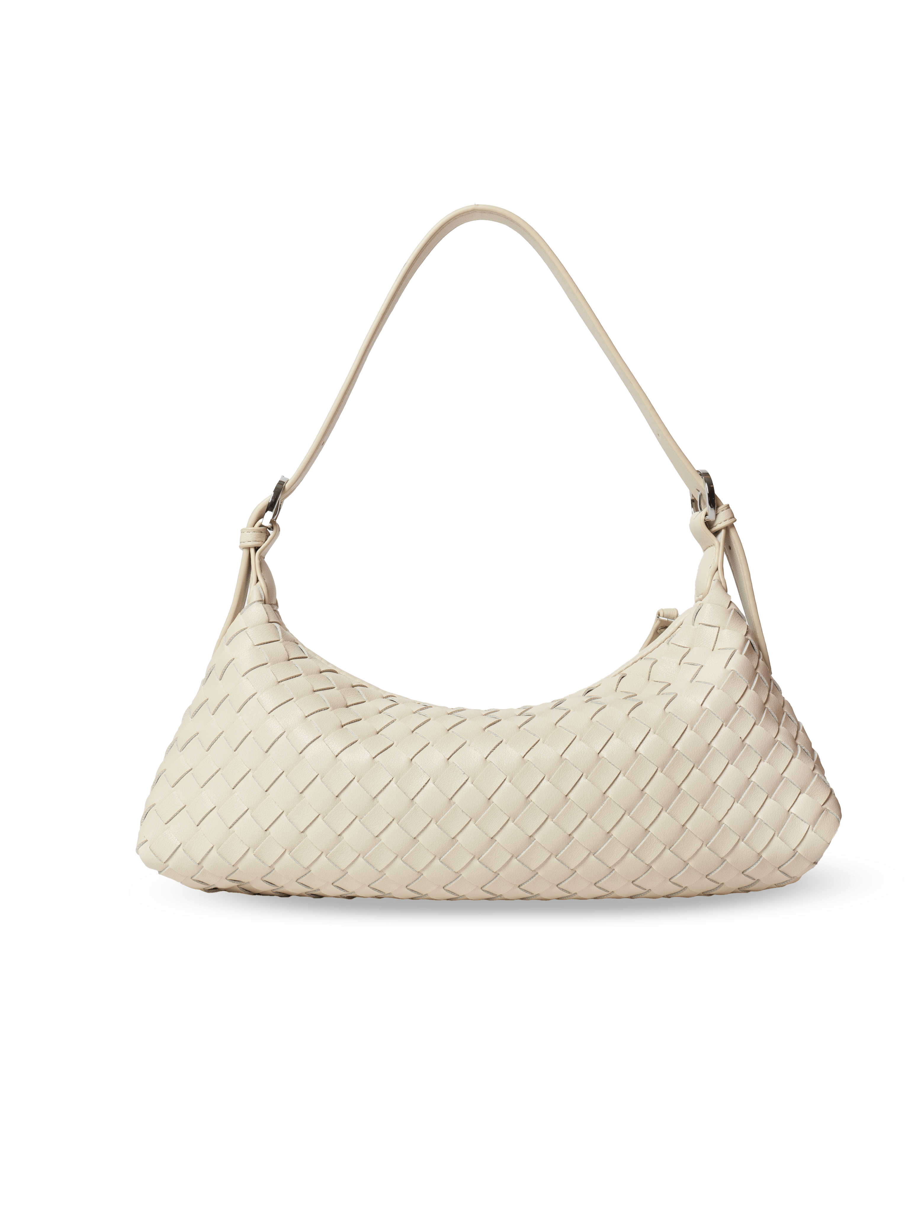 Favori Tissa - Ladies Woven Handbag , Faux Leather | Ivory