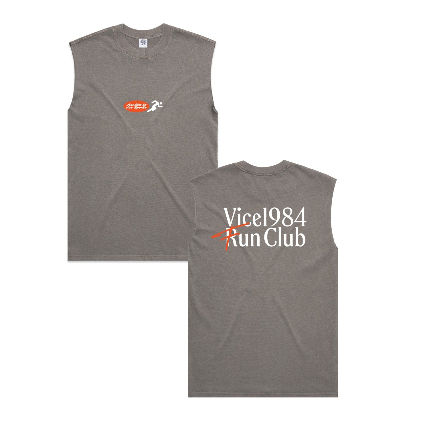 Vice 84 Fun Club Active Tank - Faded Grey