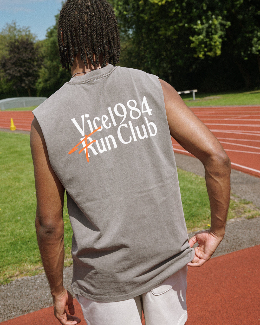 Vice 84 Fun Club Active Tank - Faded Grey