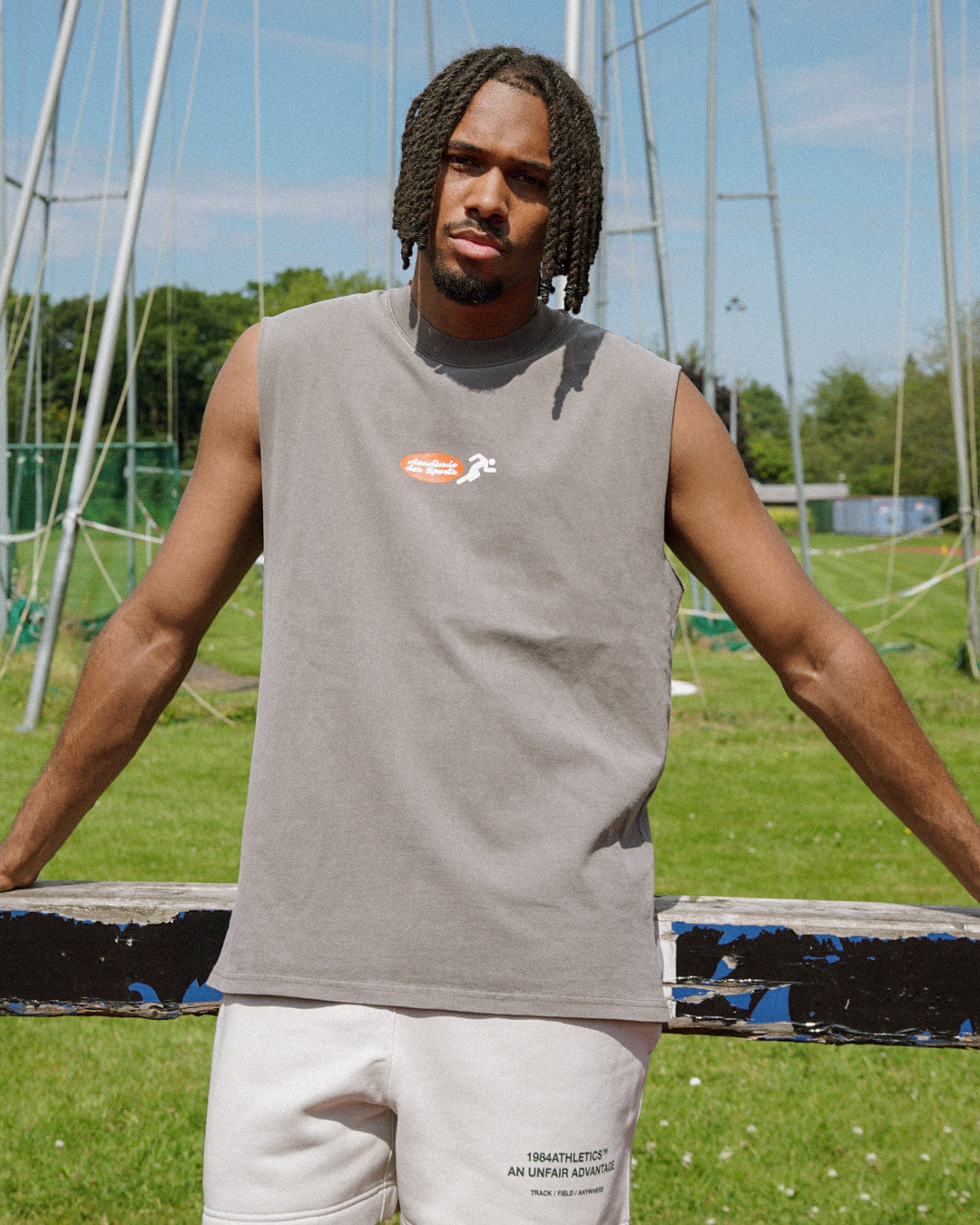 Vice 84 Fun Club Active Tank - Faded Grey