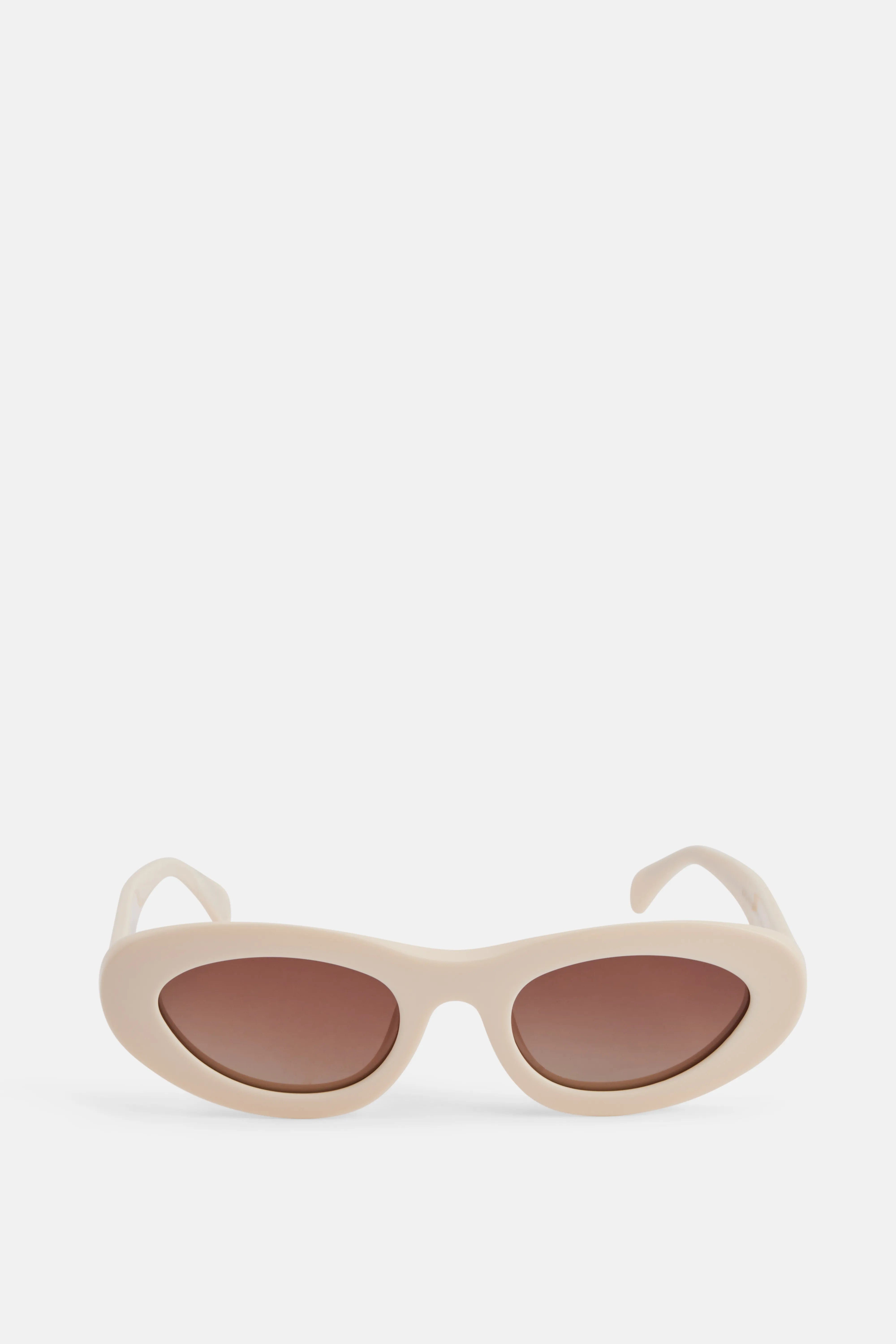 ANINE BING Roma Monogram Sunglasses in White