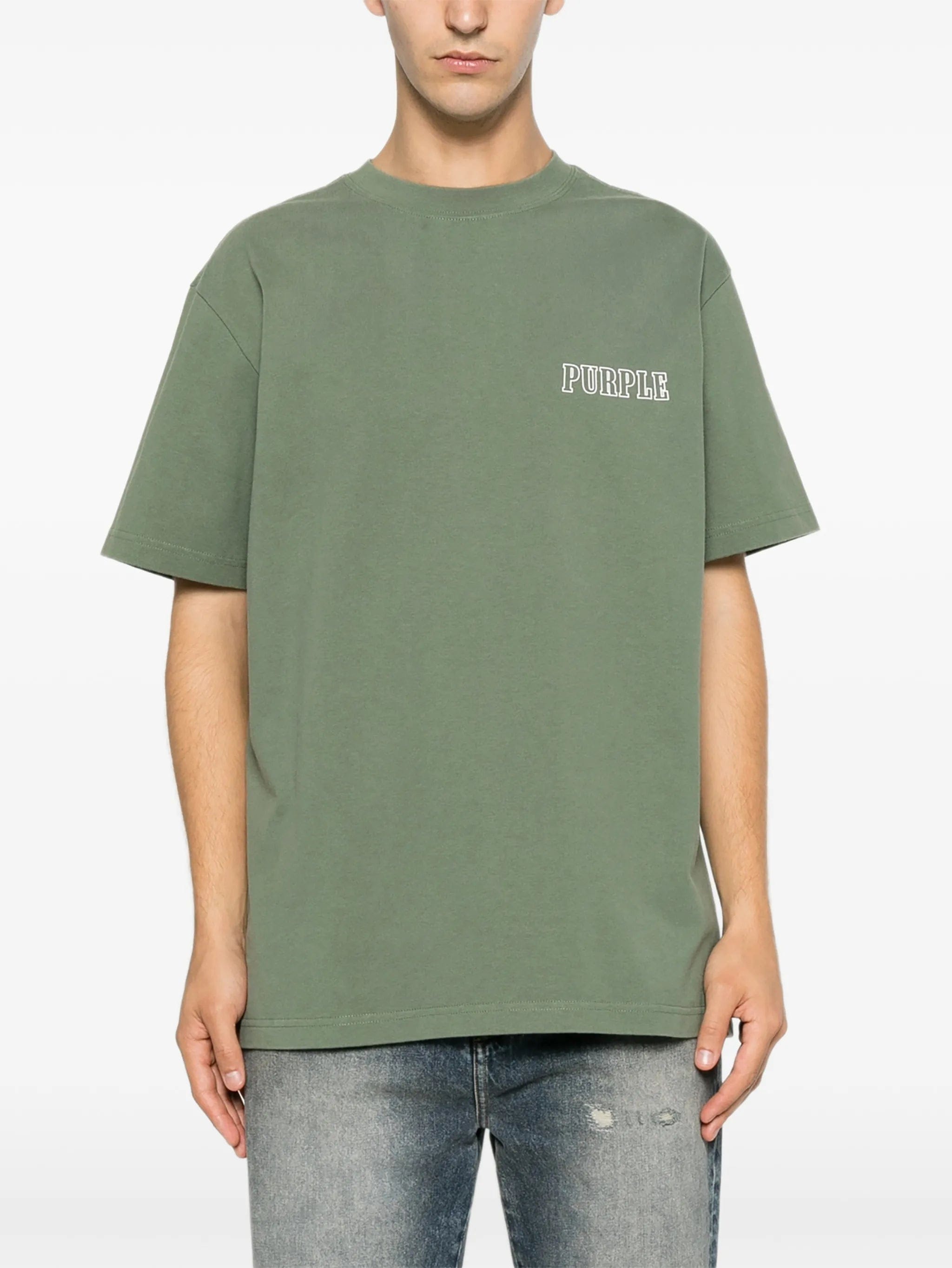 Purple Brand logo - print jersey T - shirt