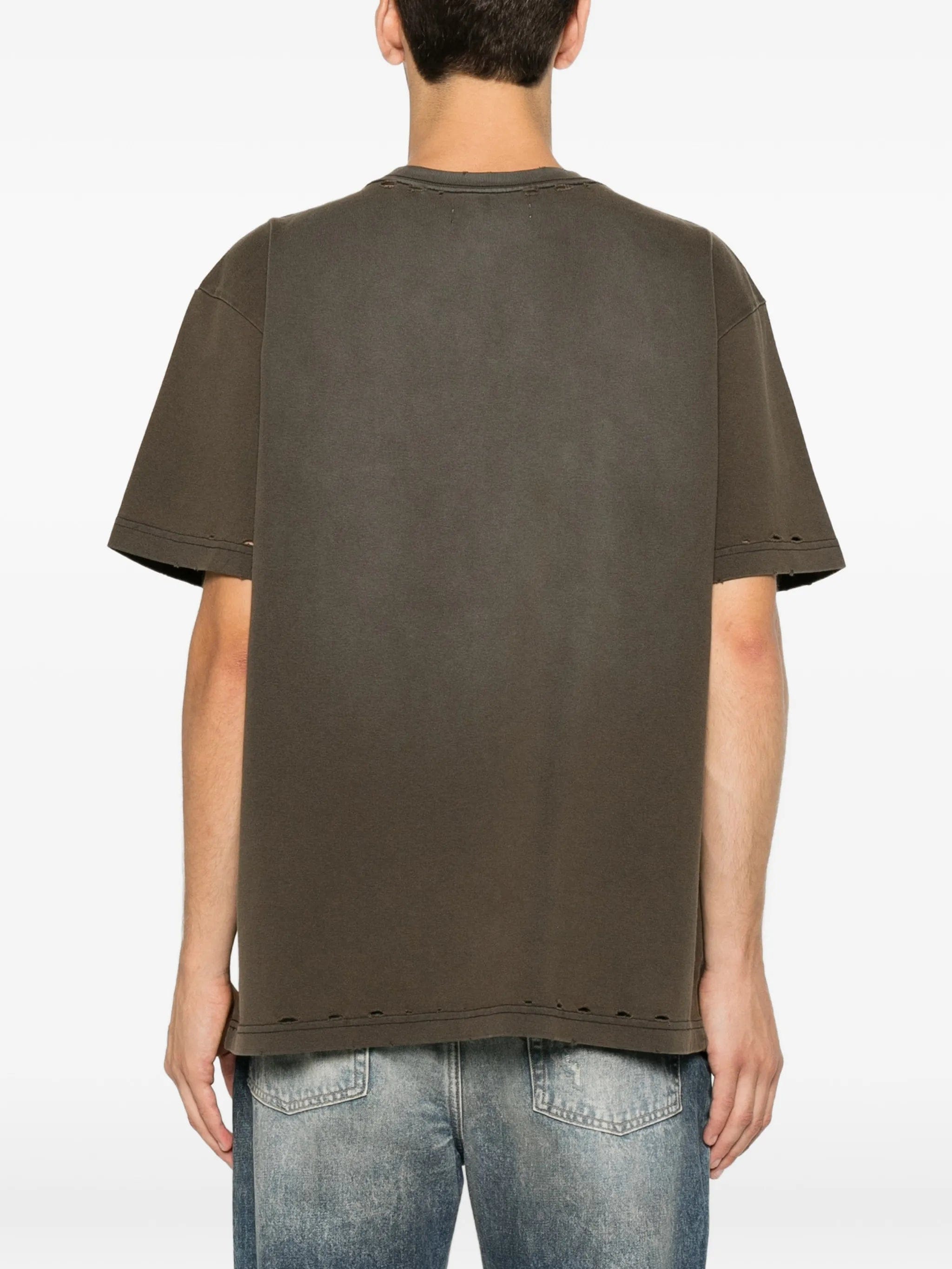 Purple Brand logo - print distressed T - shirt