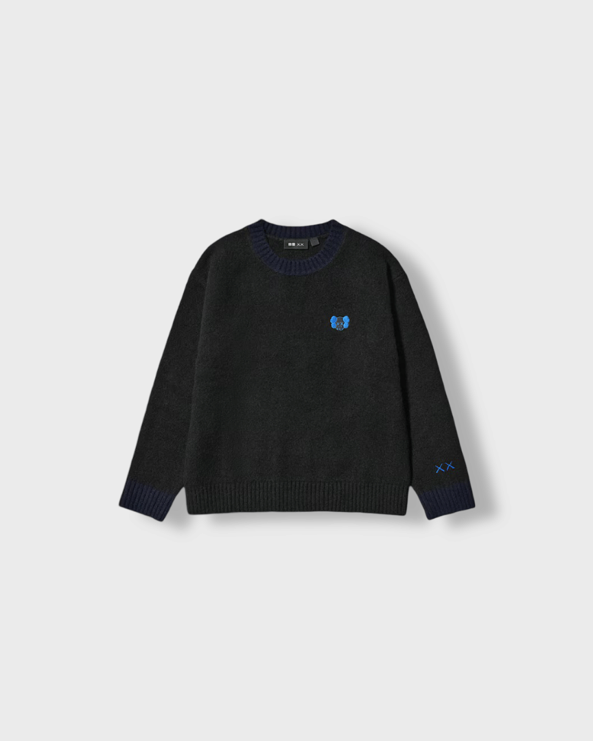 KAWS Uniqlo x KAWS Lambswool Crewneck Sweater Navy