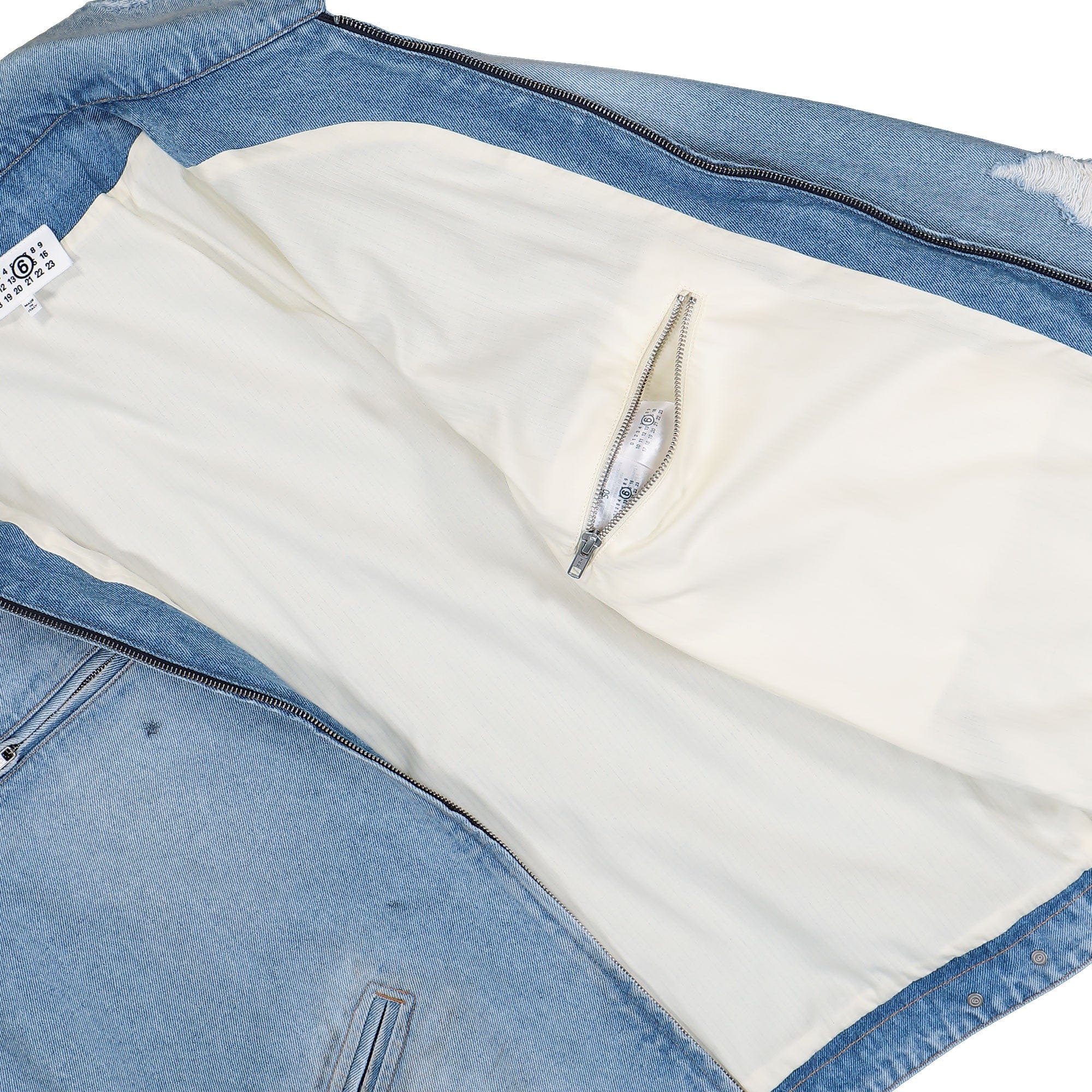 MM6 Maison Margiela Denim Distressed Zip - Up Jacket