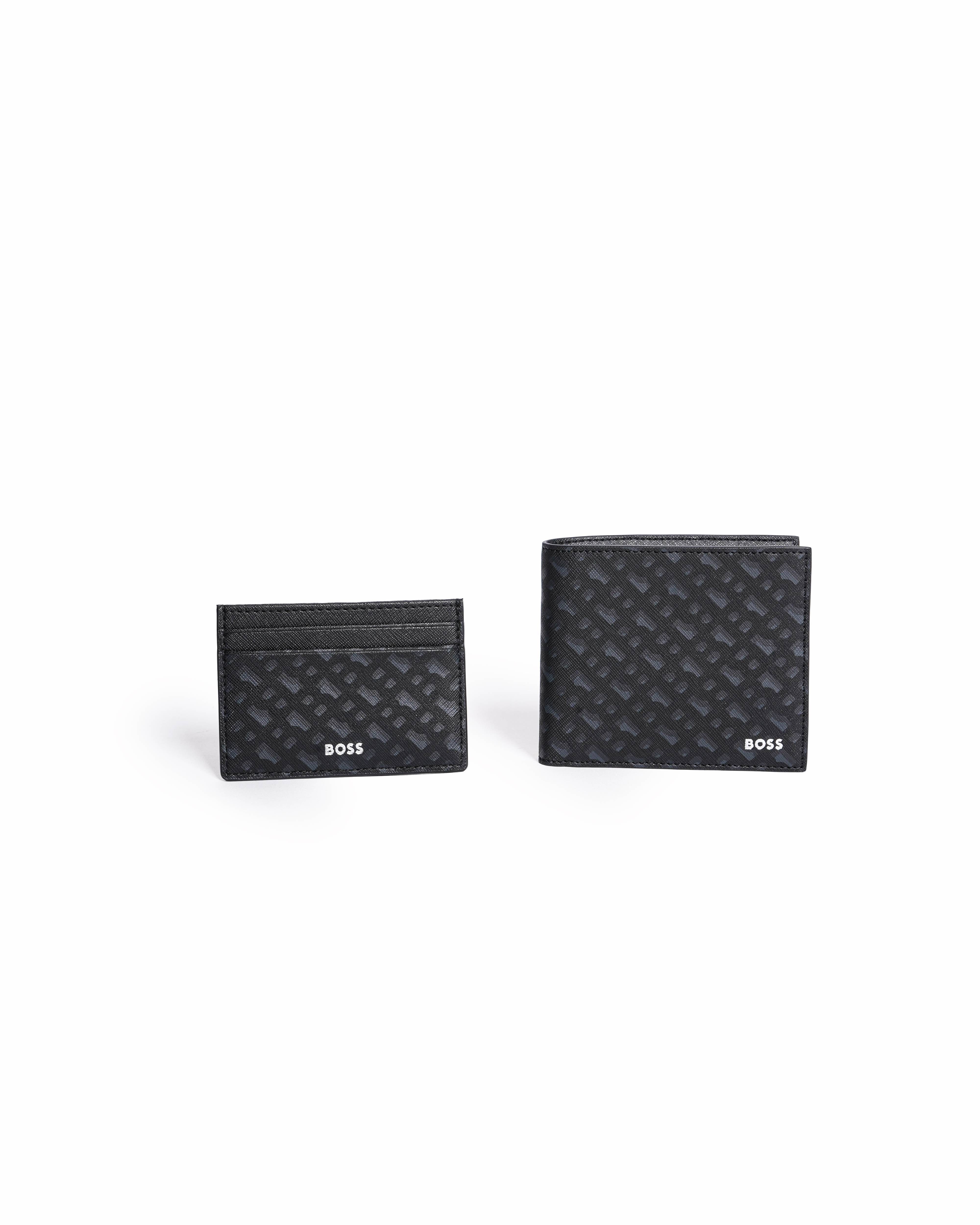 Hugo Boss Boss Black Zair Signature Logo Wallet & Card Holder Set