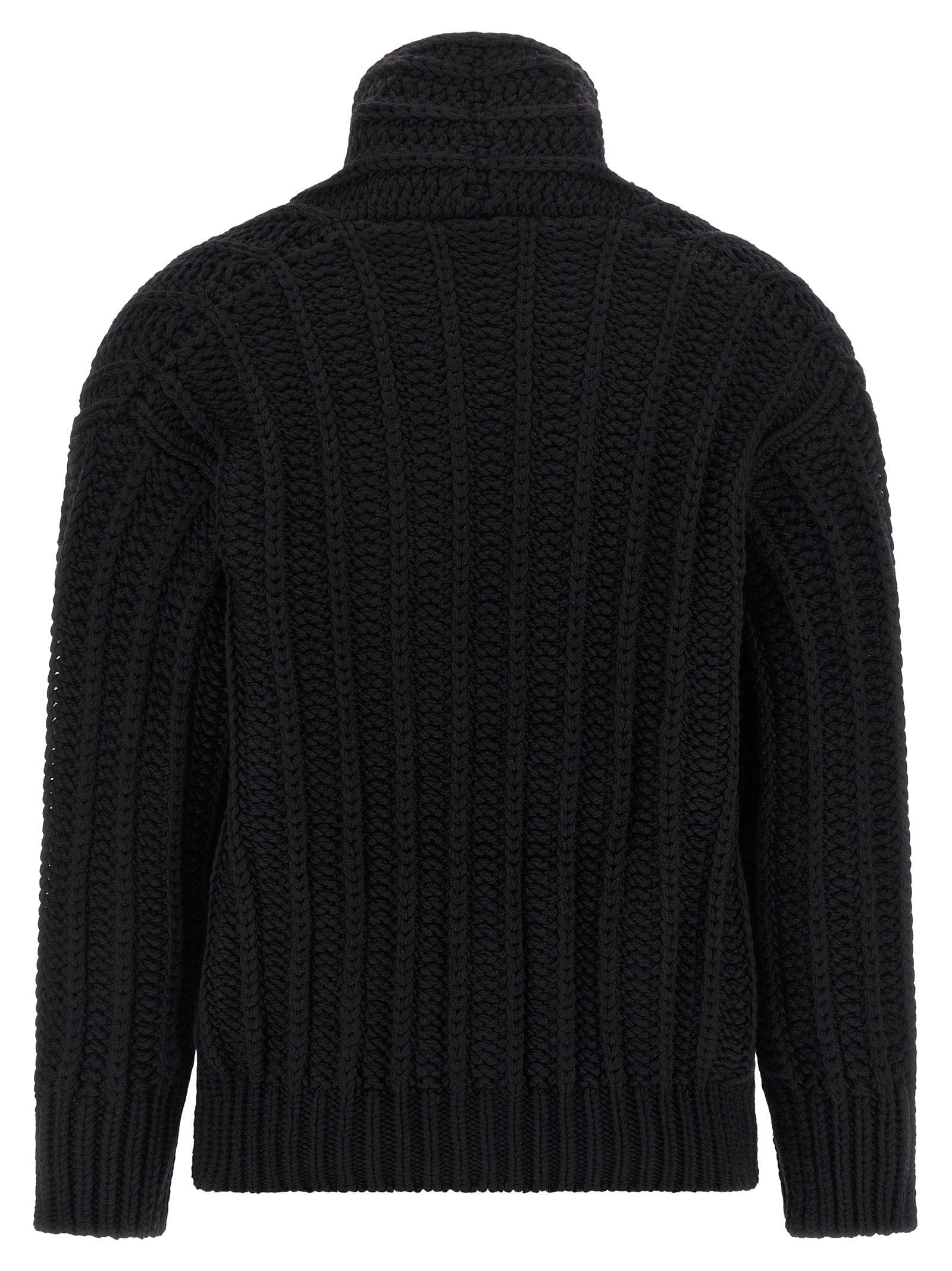 Dolce & Gabbana Coarse Wool Cardigan — Black