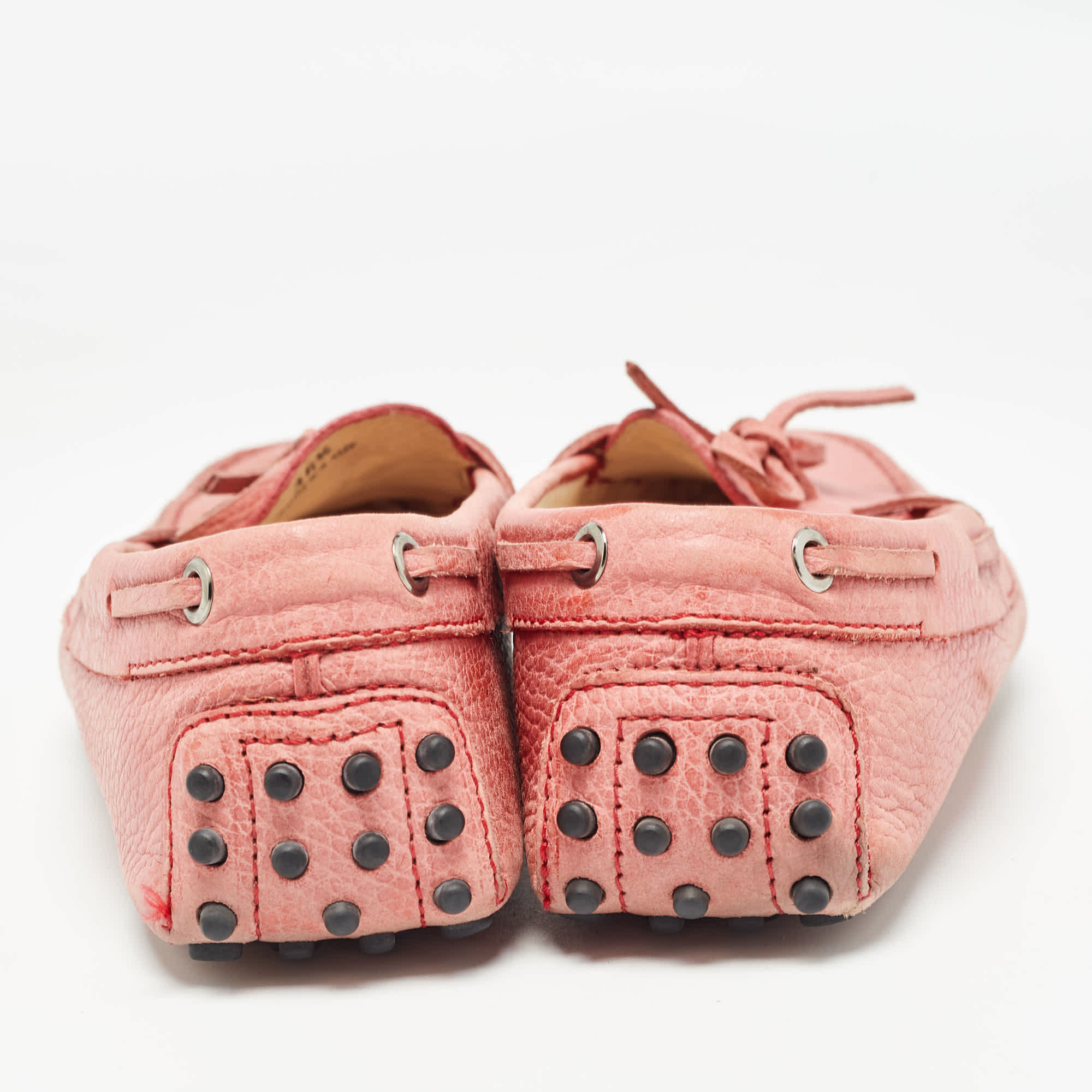 Tod's Pink Leather Slip On Loafers