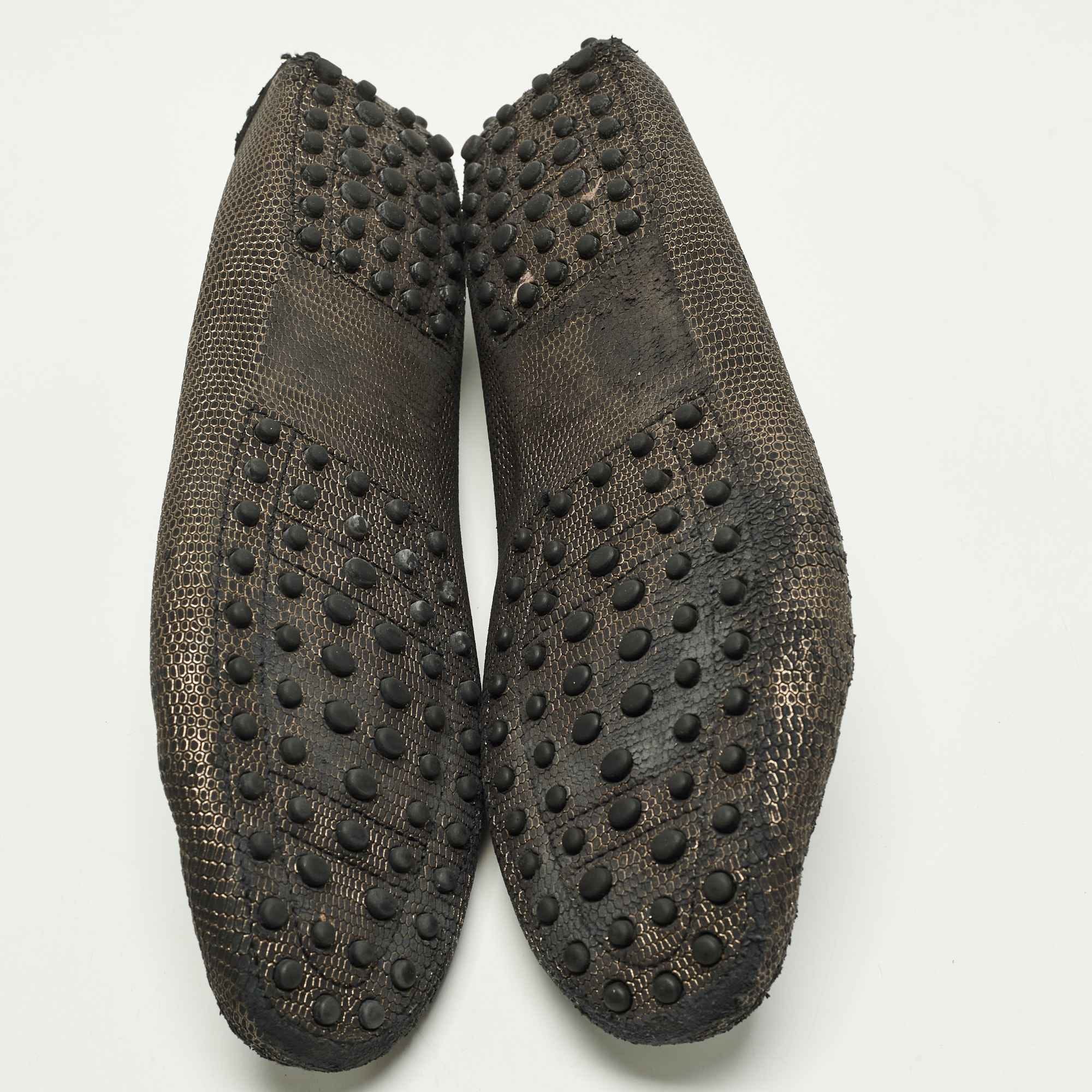 Tod's Size 41 Two Tone Nubuck Leather Bow Loafers