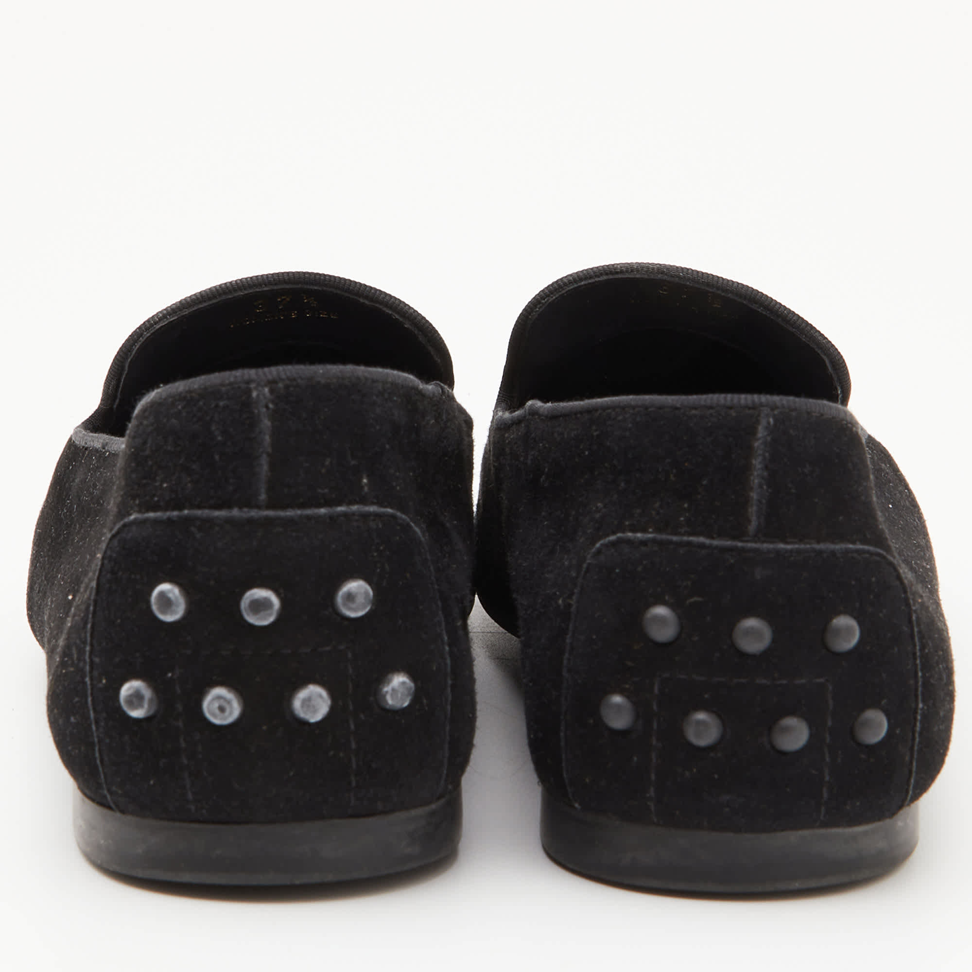 Tod's Black/gold Suede And Sequins Embellished Slip On Smoking Slippers