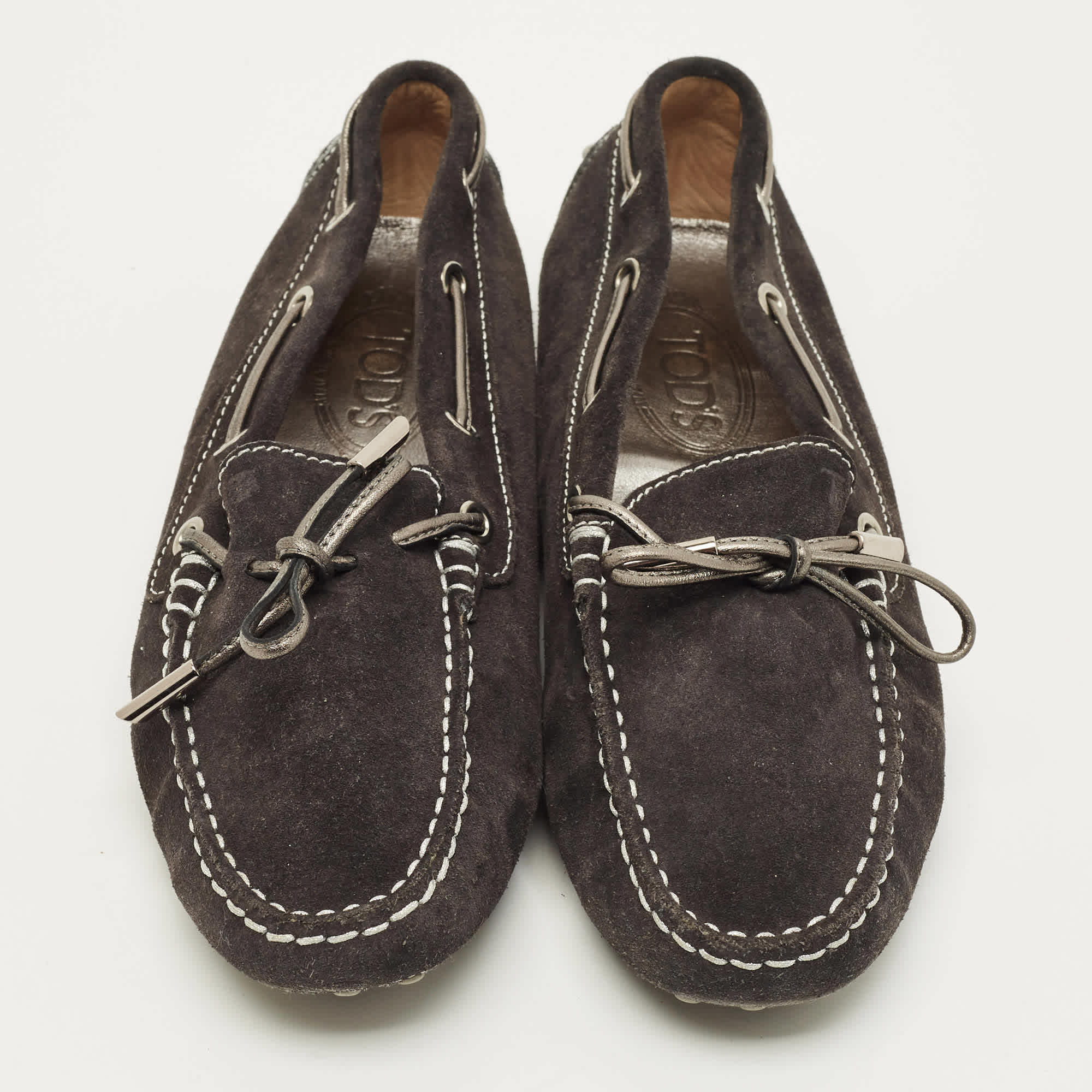Tod's Size 39 Black Suede Driver Loafers