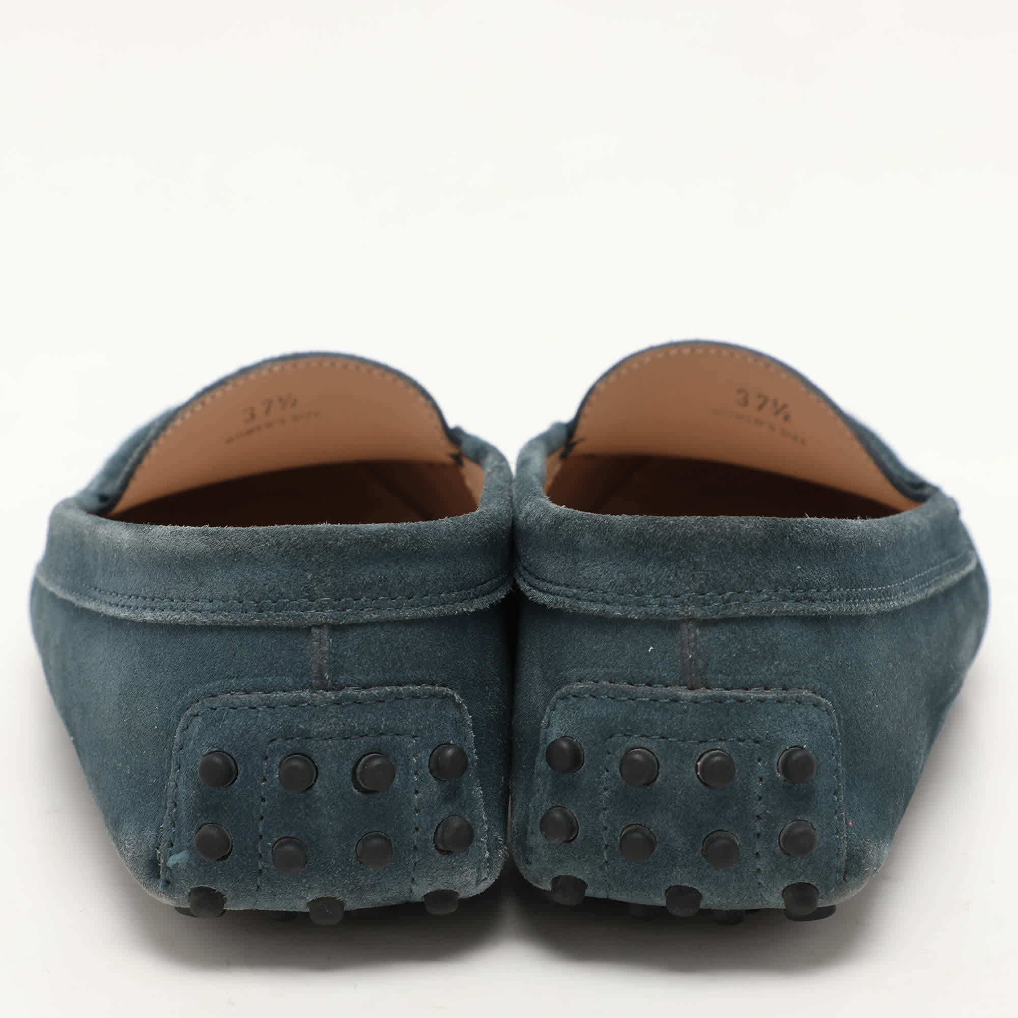 Tod's Pine Green Suede Gommino Slip On Loafers