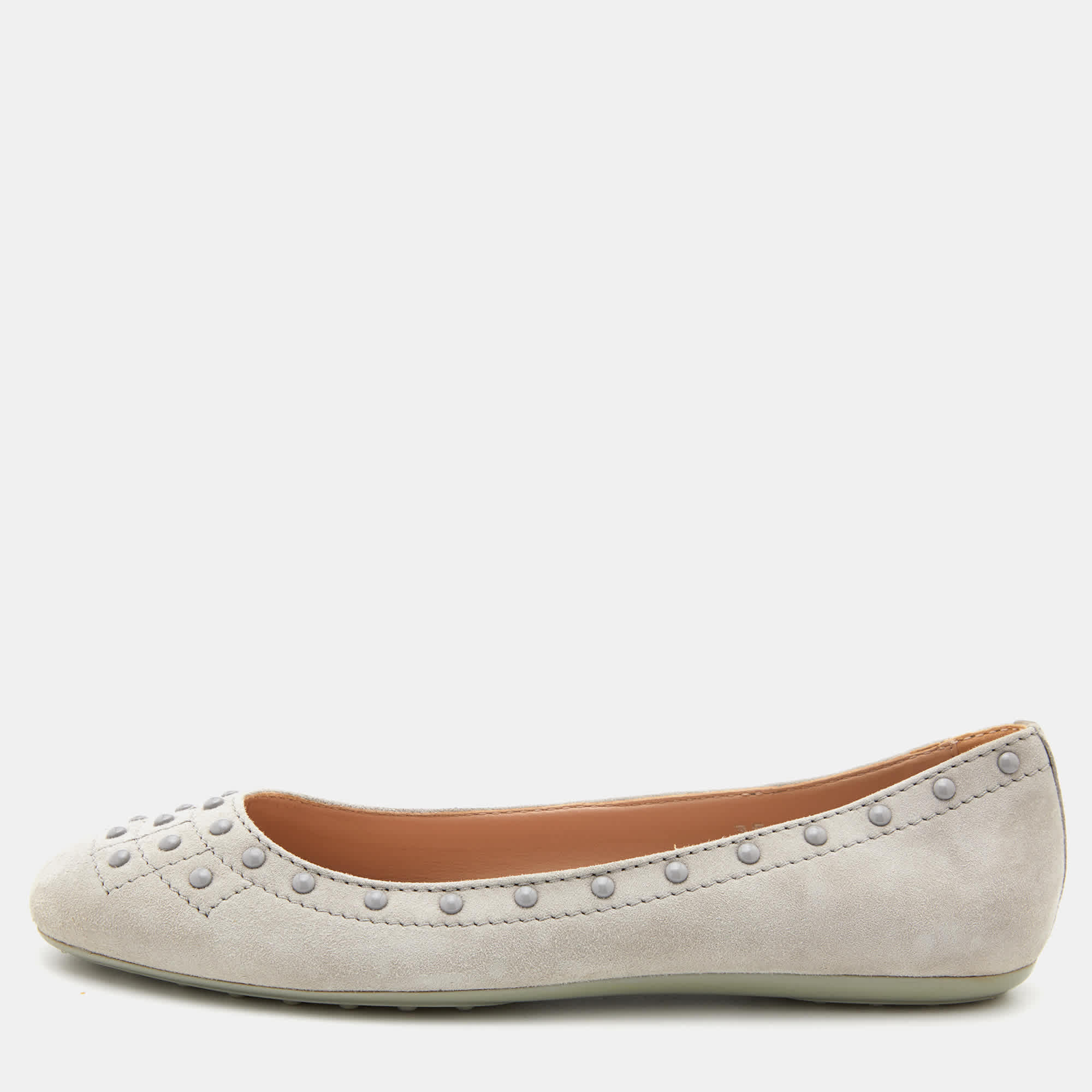 Tod's Grey Suede Ballet Flats