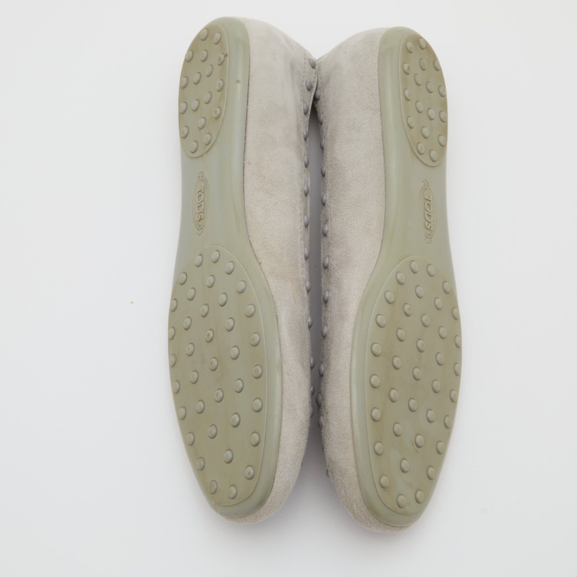 Tod's Grey Suede Ballet Flats