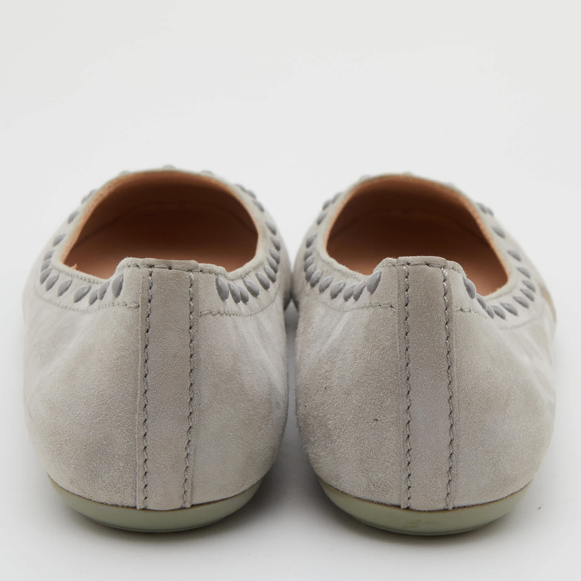 Tod's Grey Suede Ballet Flats