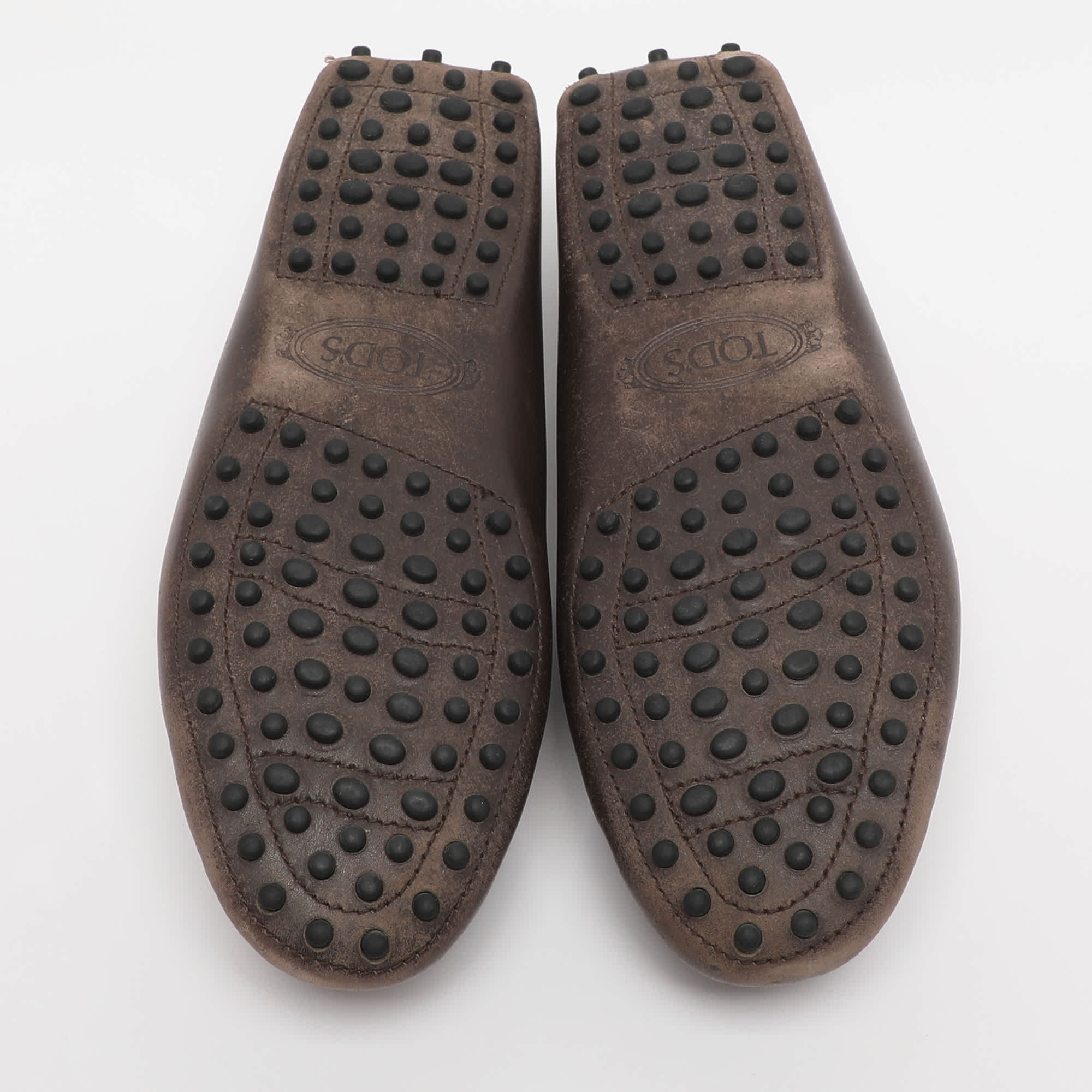 Tod's Brown Leather Kate Chain Slip On Loafers