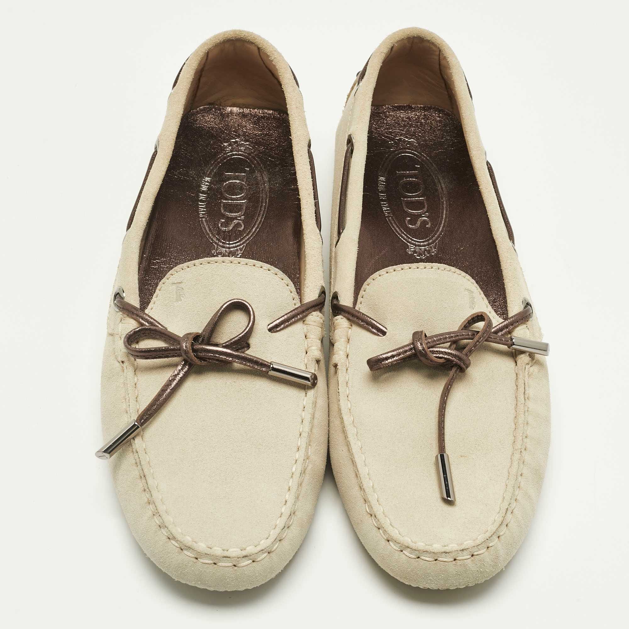 Tod's Grey Suede Gommino Loafers