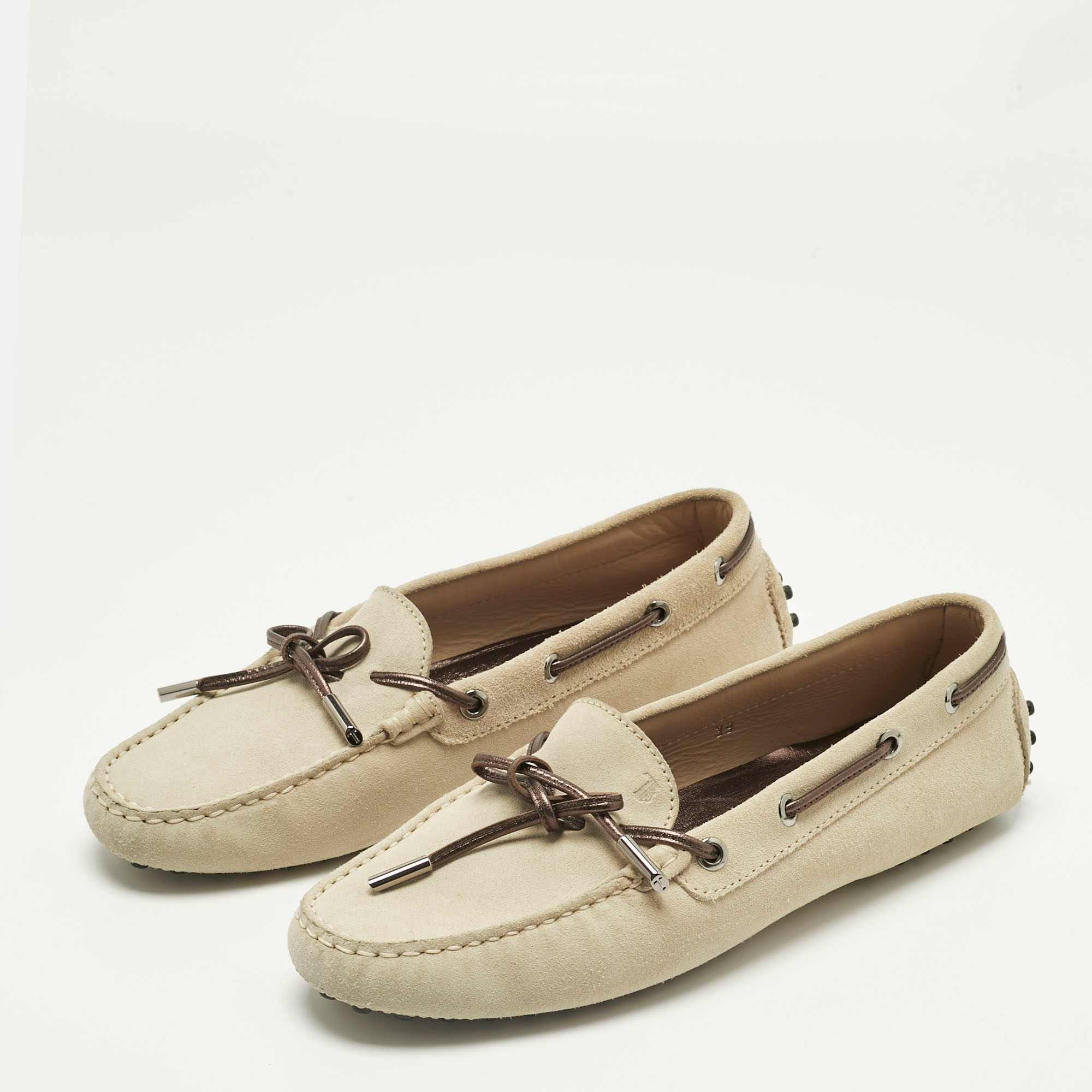 Tod's Grey Suede Gommino Loafers