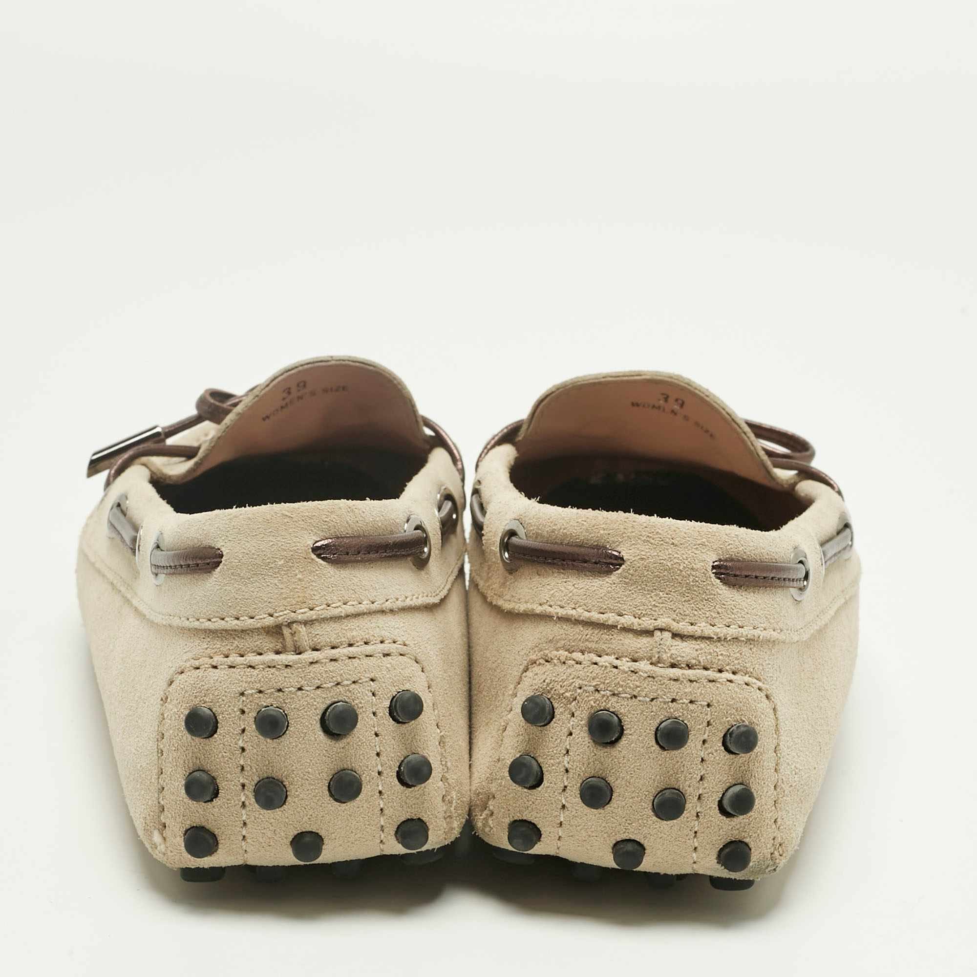Tod's Grey Suede Gommino Loafers
