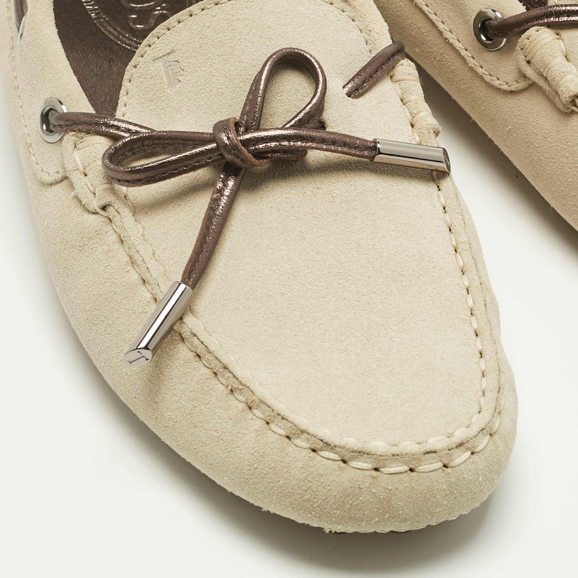 Tod's Grey Suede Gommino Loafers