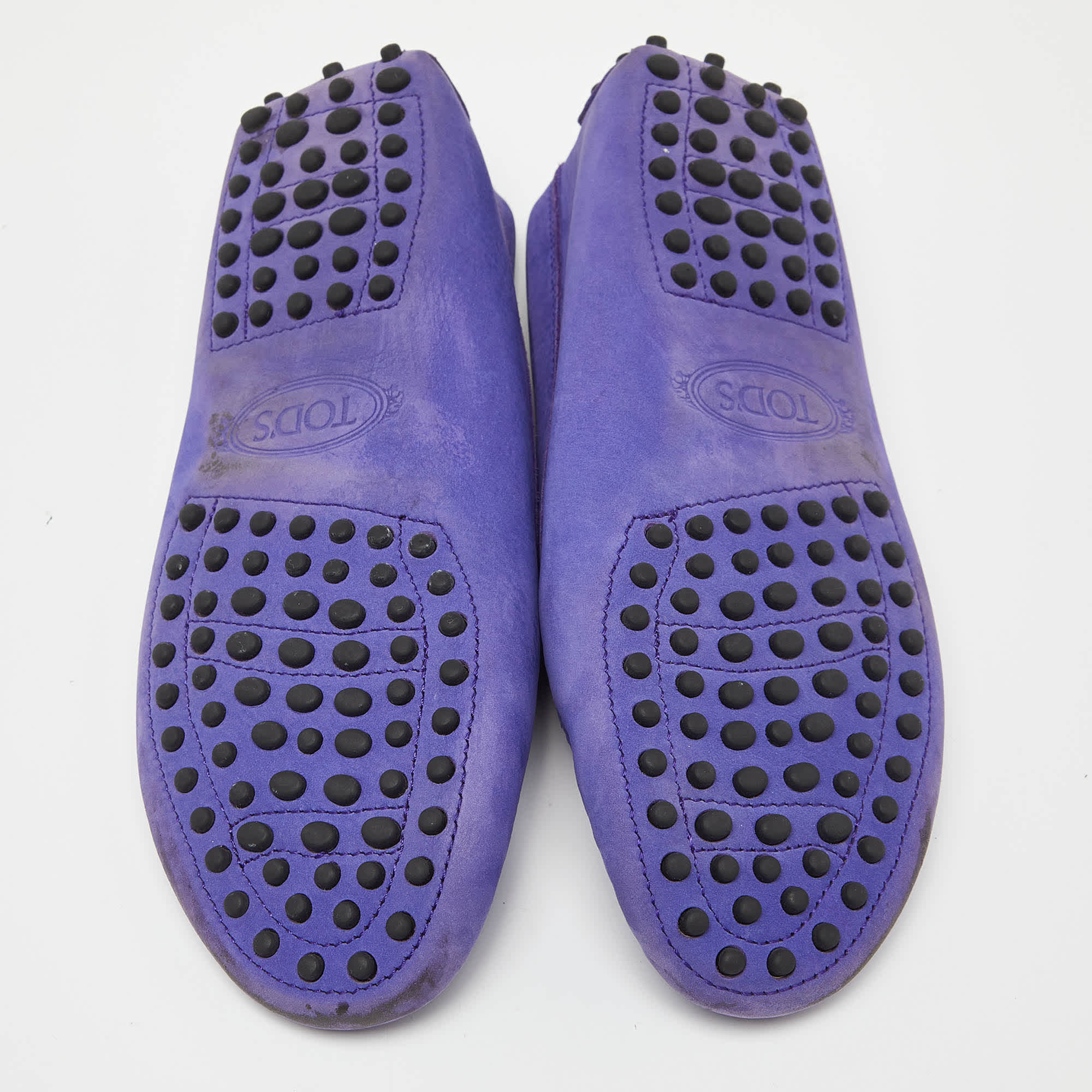 Tod's Purple Suede Penny Slip On Loafers