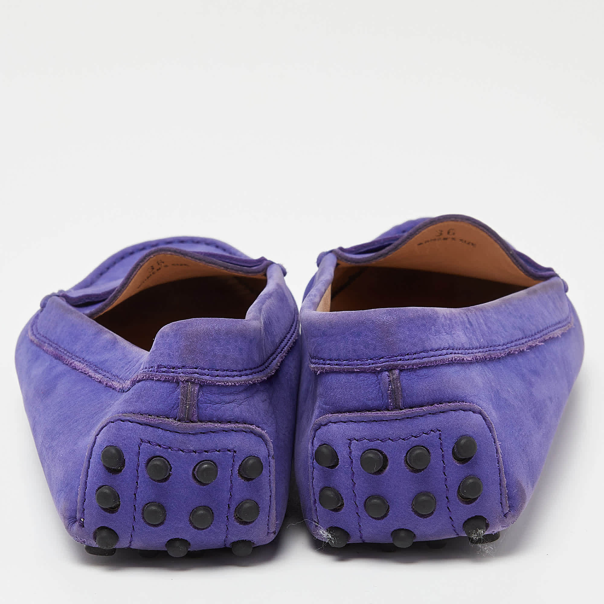 Tod's Purple Suede Penny Slip On Loafers